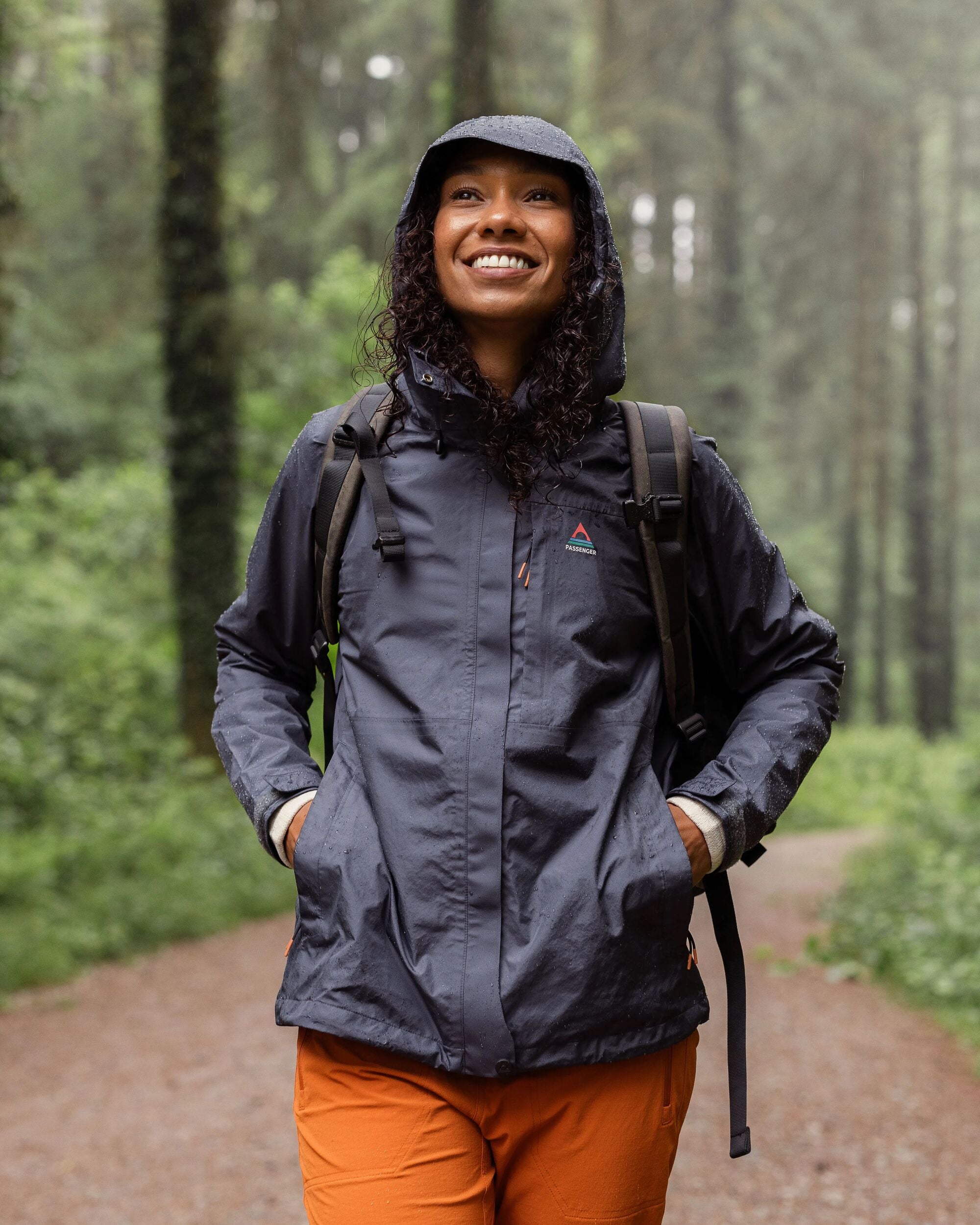 Trailscape Women's Recycled Waterproof Jacket - Charcoal - Lifestyle