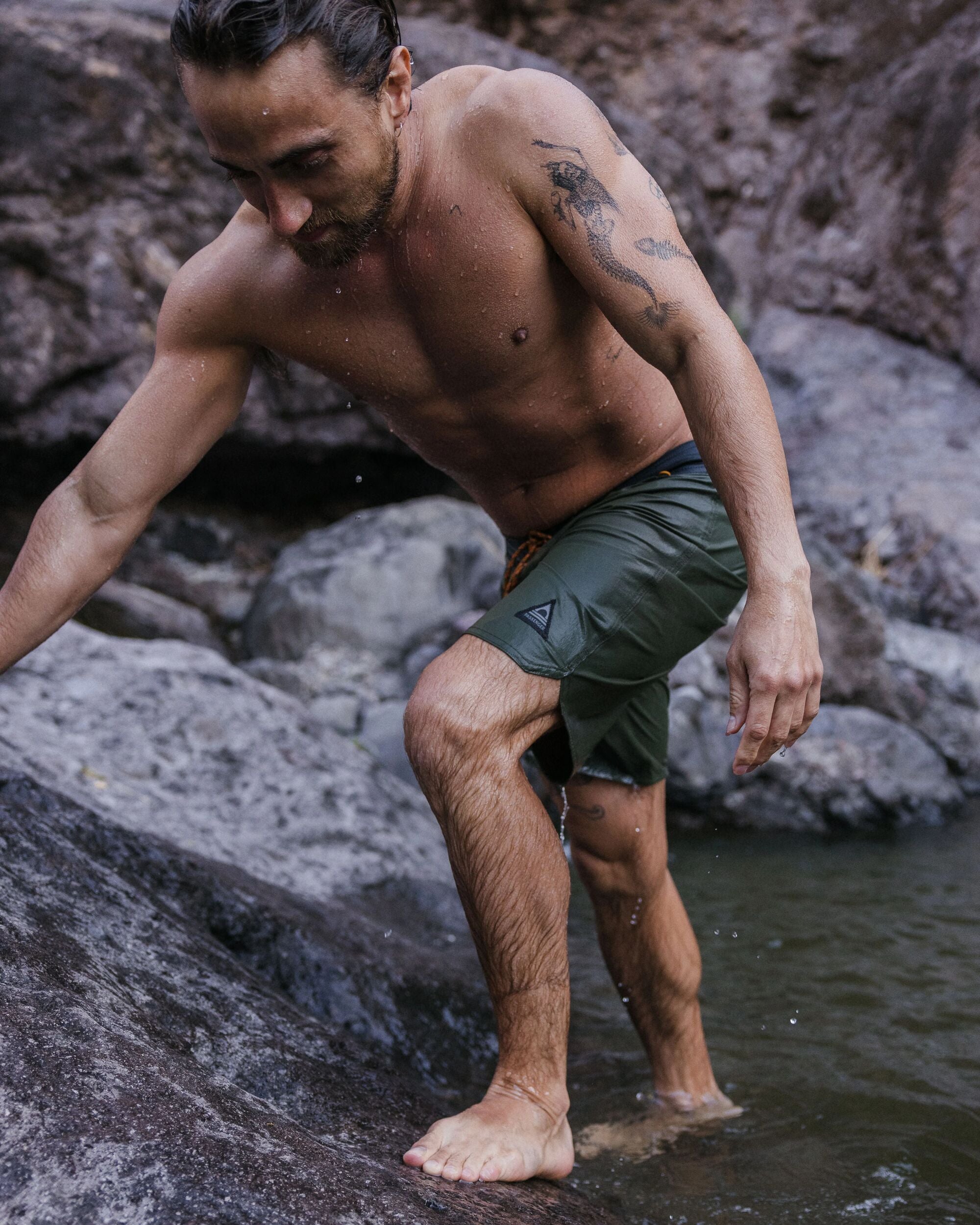 Cruiser Netplus® Recycled 19" Boardshort - Khaki - Lifestyle