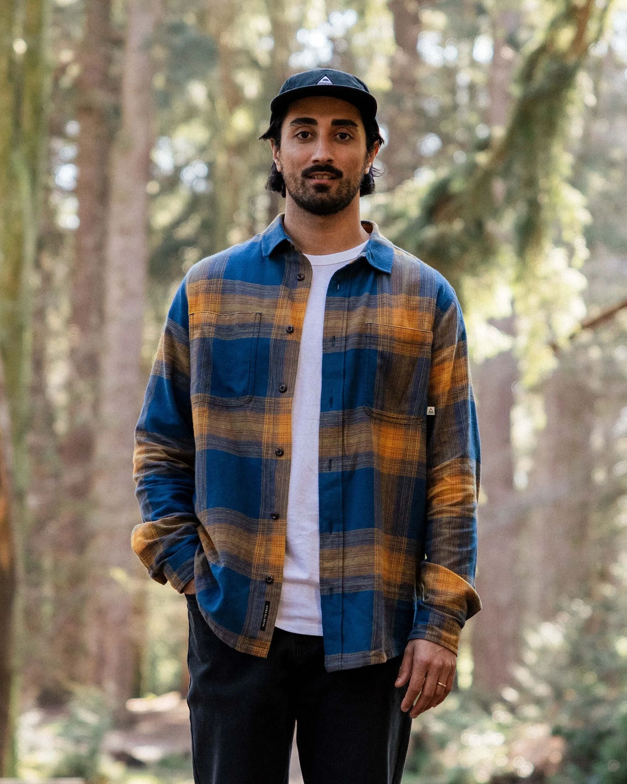 Backcountry Check Light Shirt - Rich Navy/Spruce Yellow Check - Lifestyle