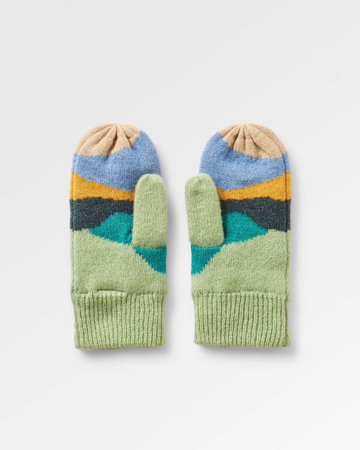 Scenic Fleece Lined Mittens - Scenic Dark Fern - Flatlay