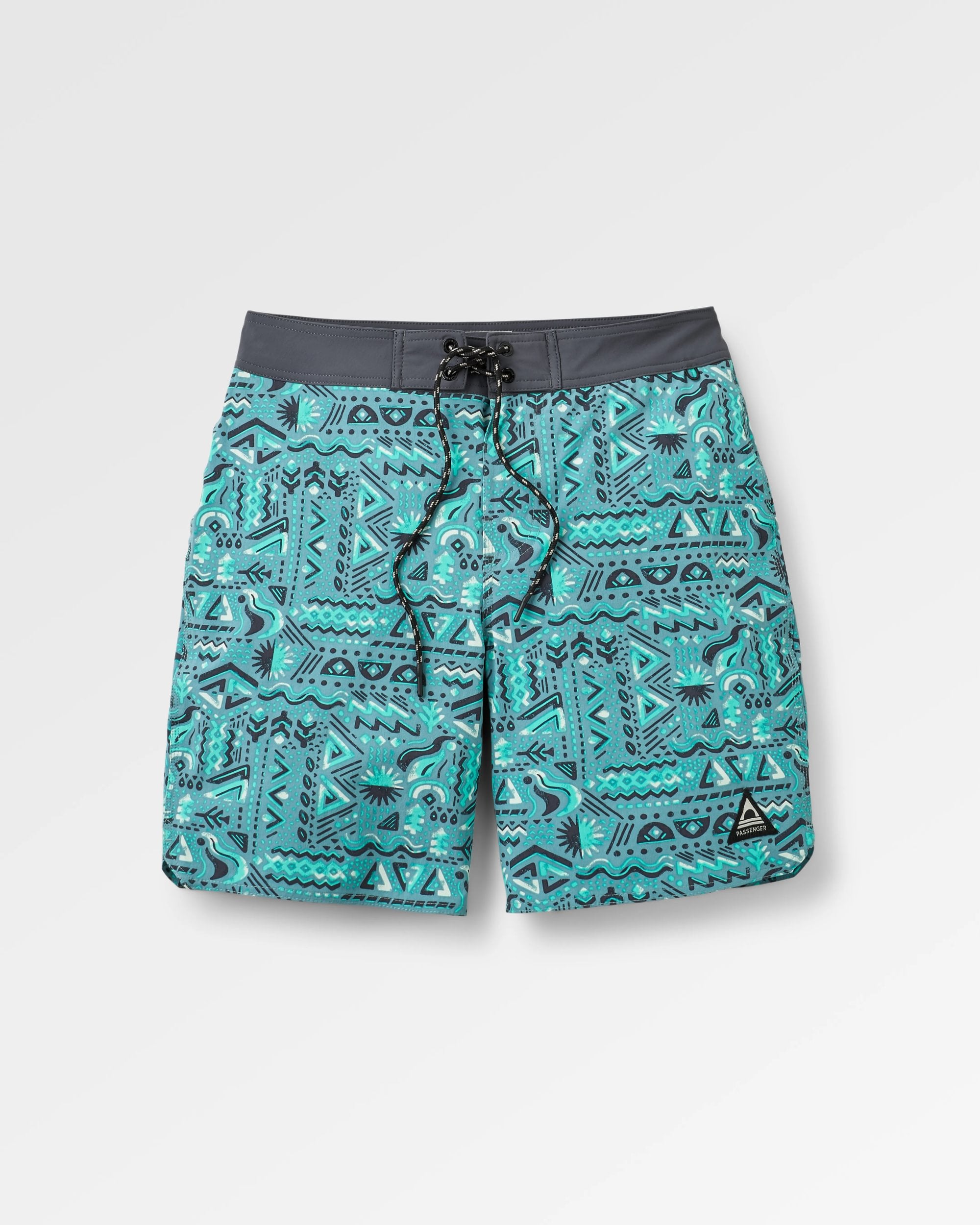 Cruiser Netplus® Recycled 19" Boardshort - Elemental Geo Arctic - Flatlay