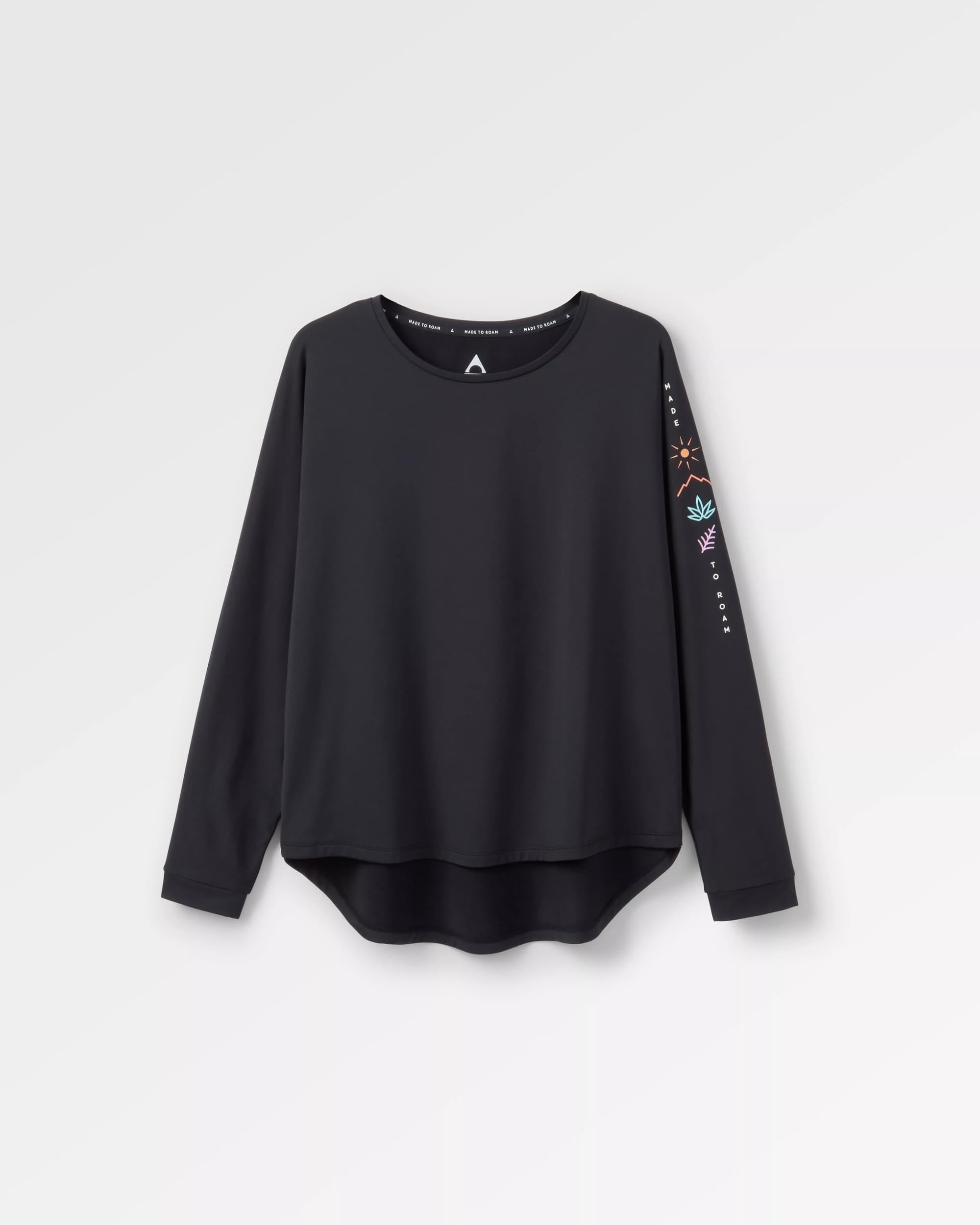 Hatha Recycled Active Top - Black - Flatlay