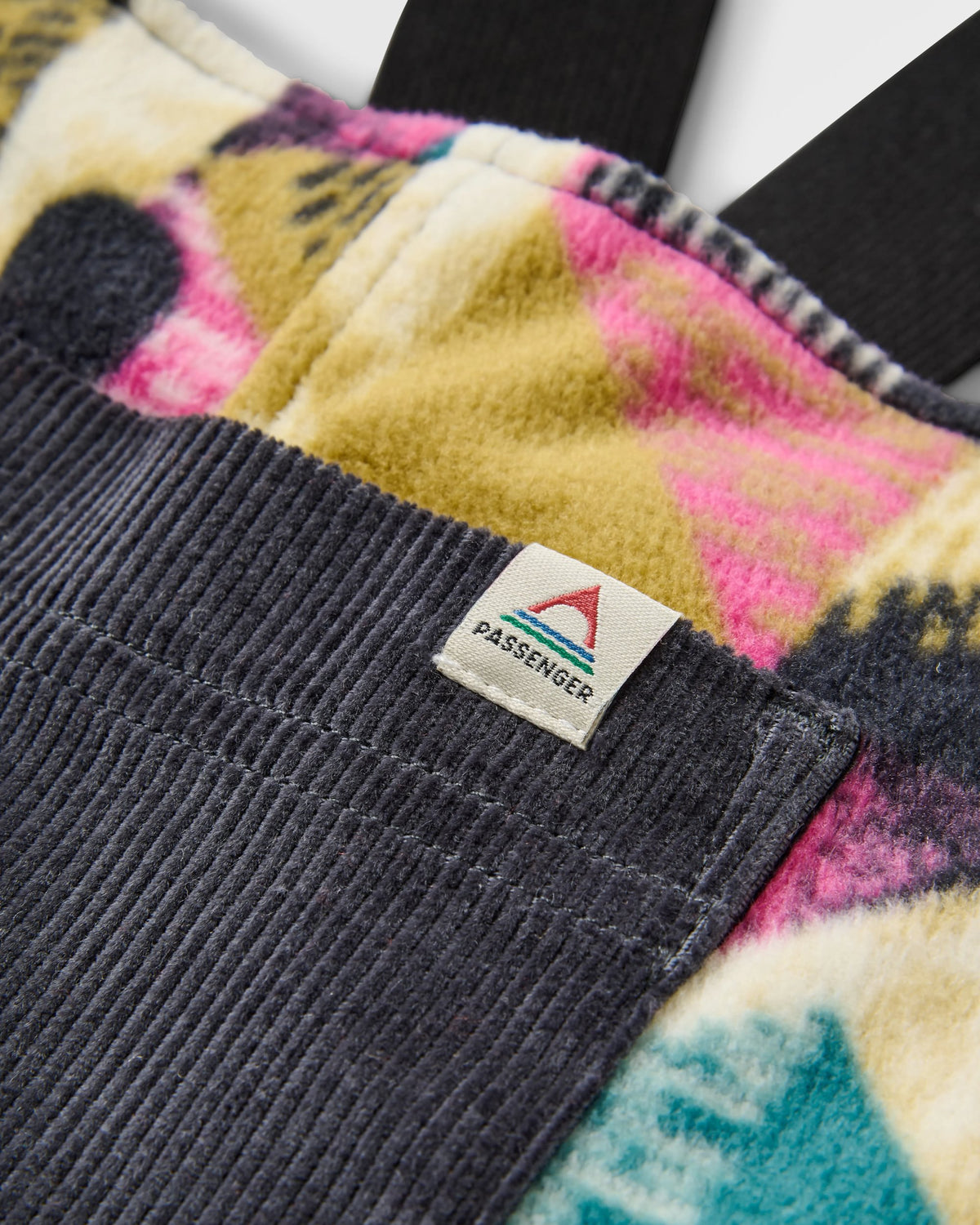 Ace Polar Fleece Dungarees - Mosaic Mountain Charcoal - Flatlay
