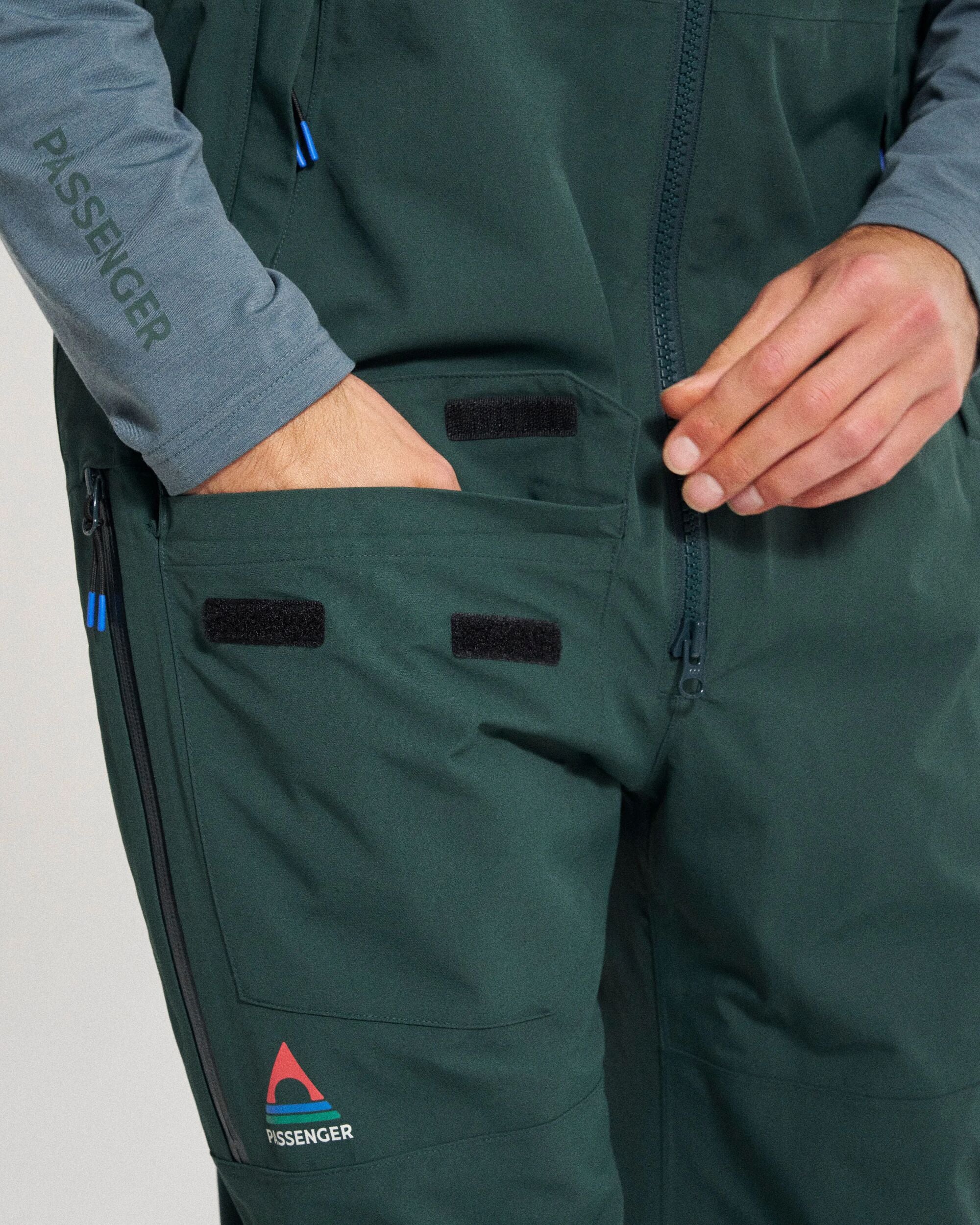 Snowscape Men's Recycled Bibpant - Dark Fern - Studio Model
