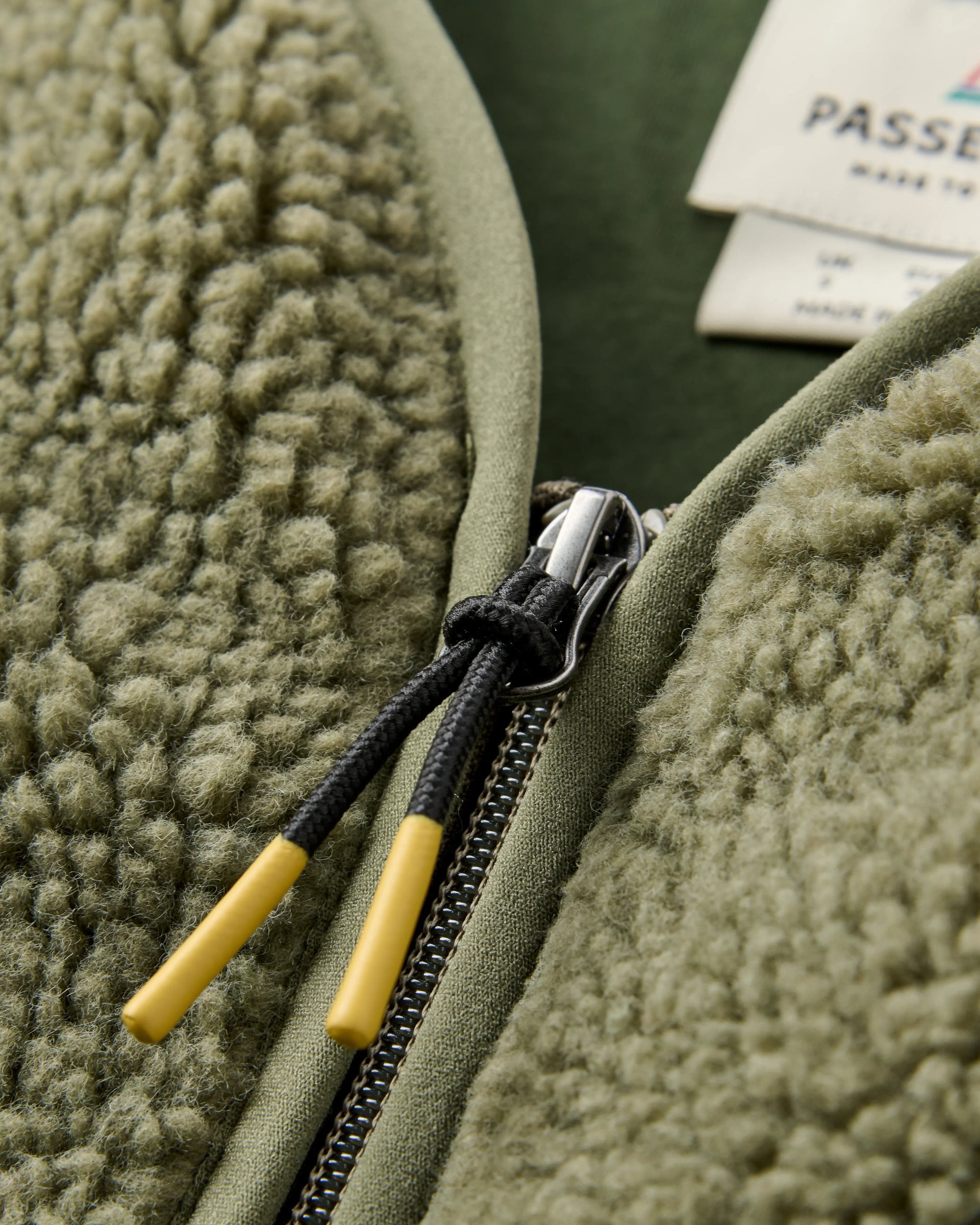 Tawny Recycled Deep-Pile Sherpa Fleece - Dusty Olive - Flatlay