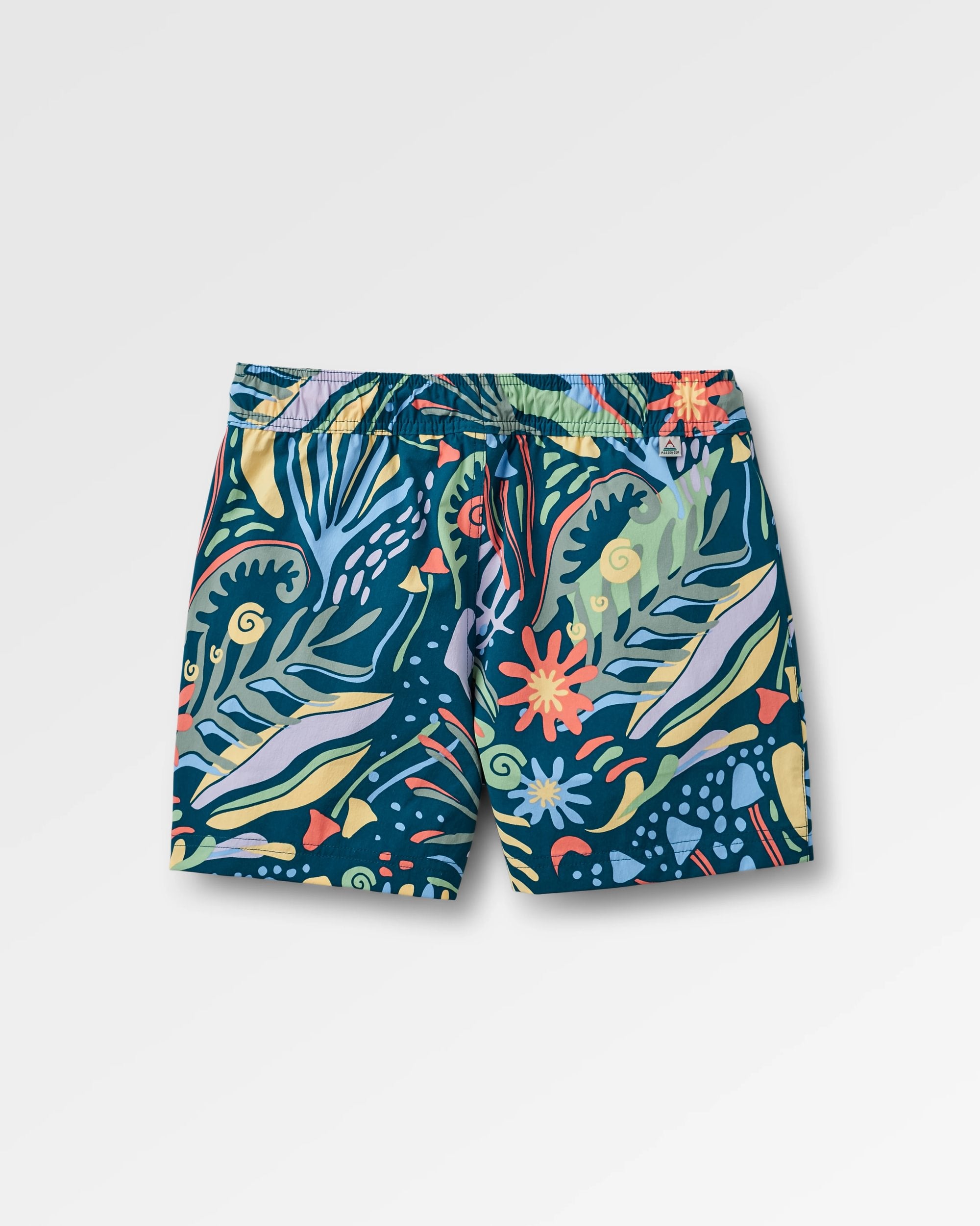 Way Out NetPlus® All Purpose Short - Abstract Seaweed Tidal Blue - Flatlay