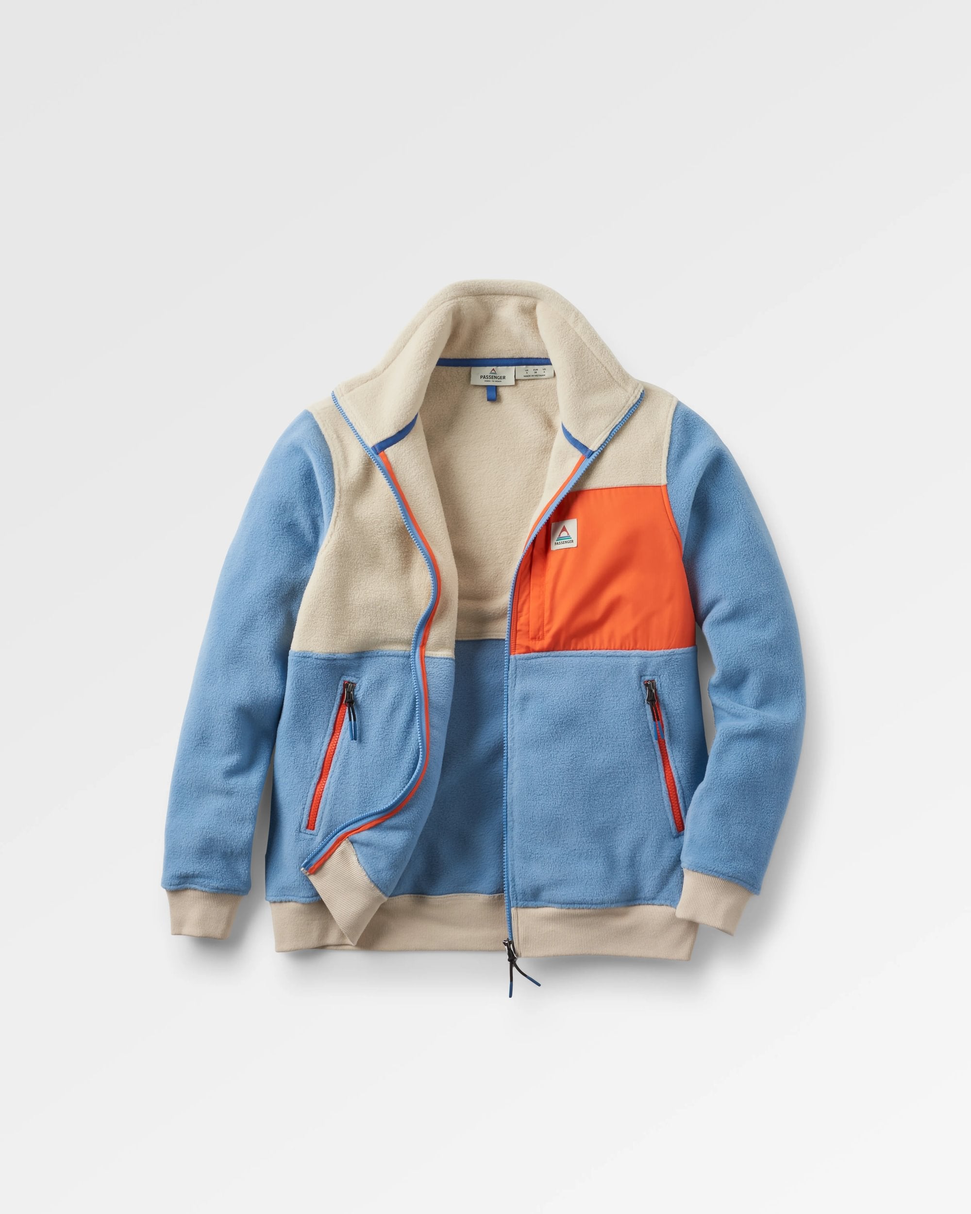 Caspian Recycled Polar Fleece - Faded Denim - Flatlay