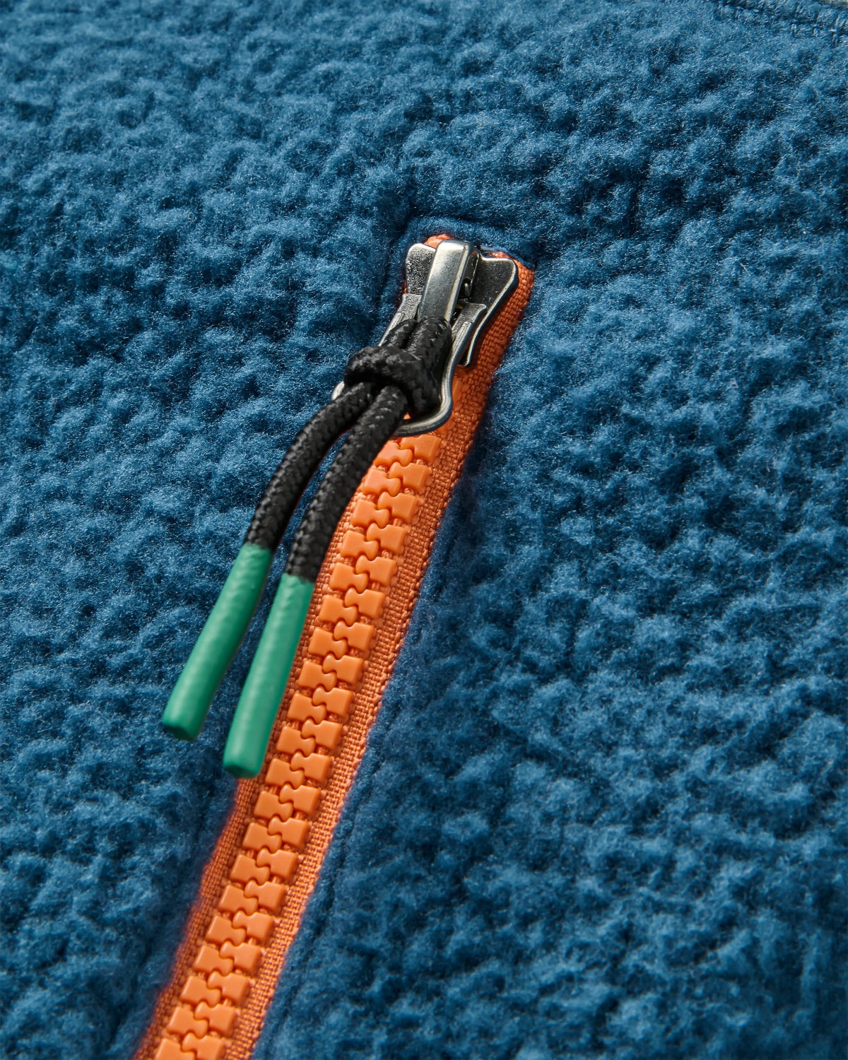 Maine 1/2 Zip Sherpa Fleece - Stormy Blue/Dark Denim - Flatlay