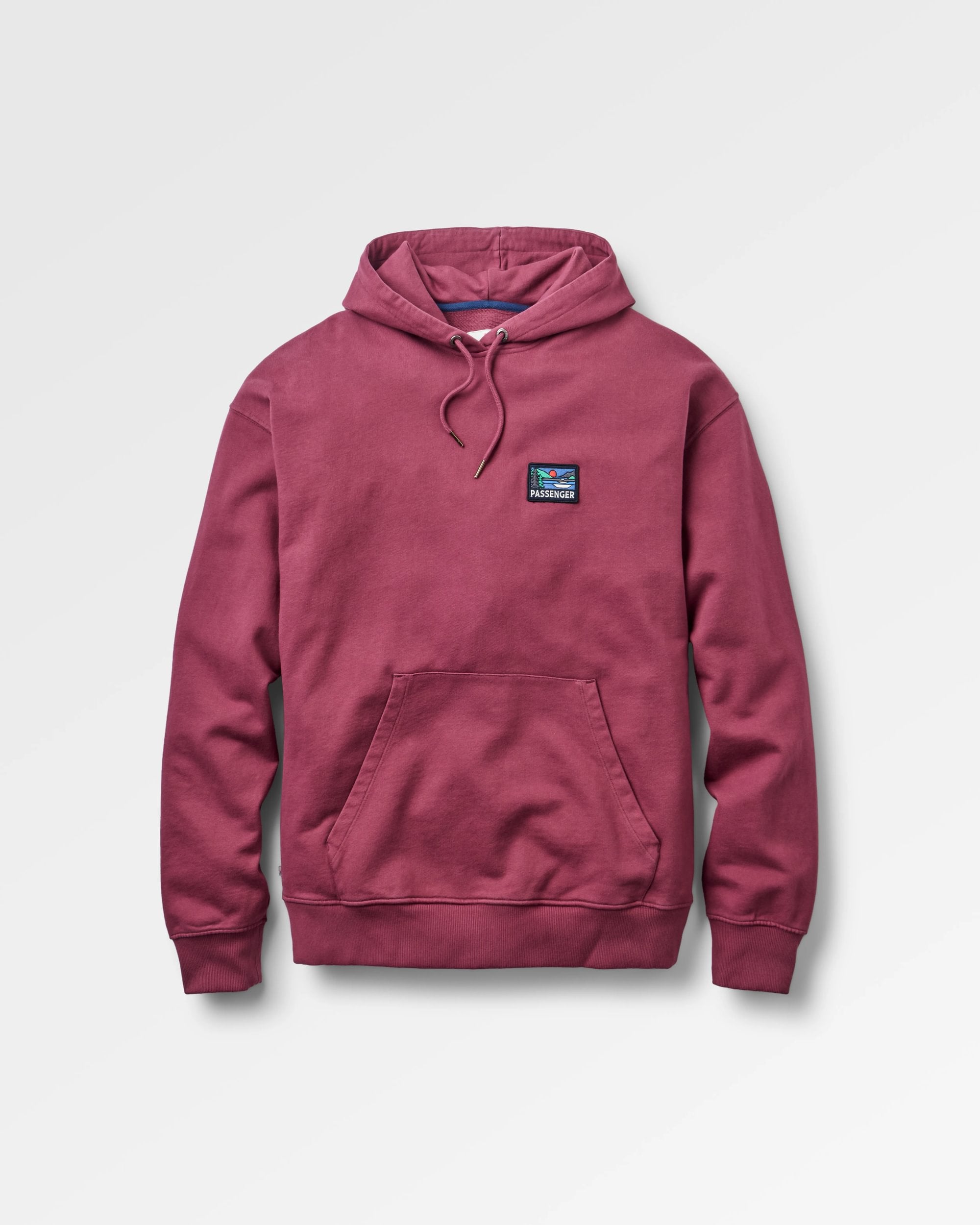 Roamer Patch Relaxed Fit Hoodie - Fig - Flatlay