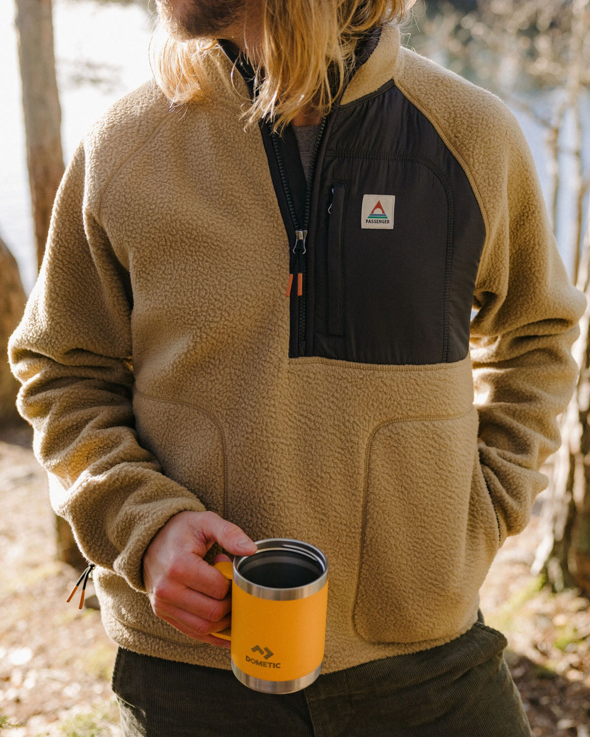 Offgrid 1/2 Zip Sherpa Fleece - Biscuit - Lifestyle