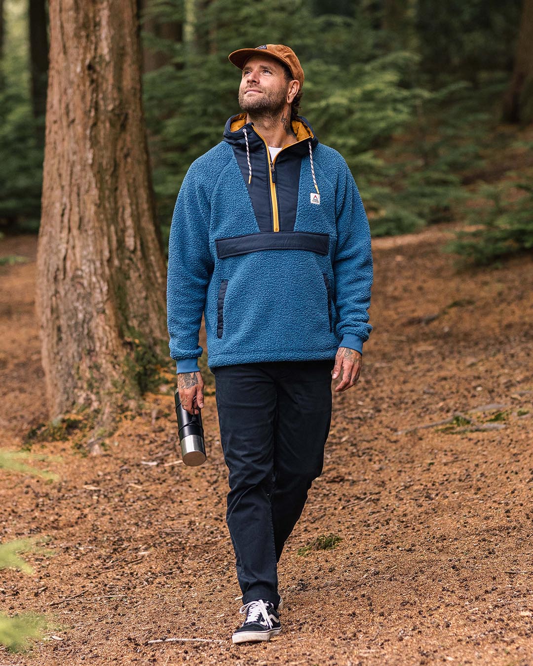 Woodland Recycled Polar-lined Sherpa Fleece - Blue Steel - Lifestyle