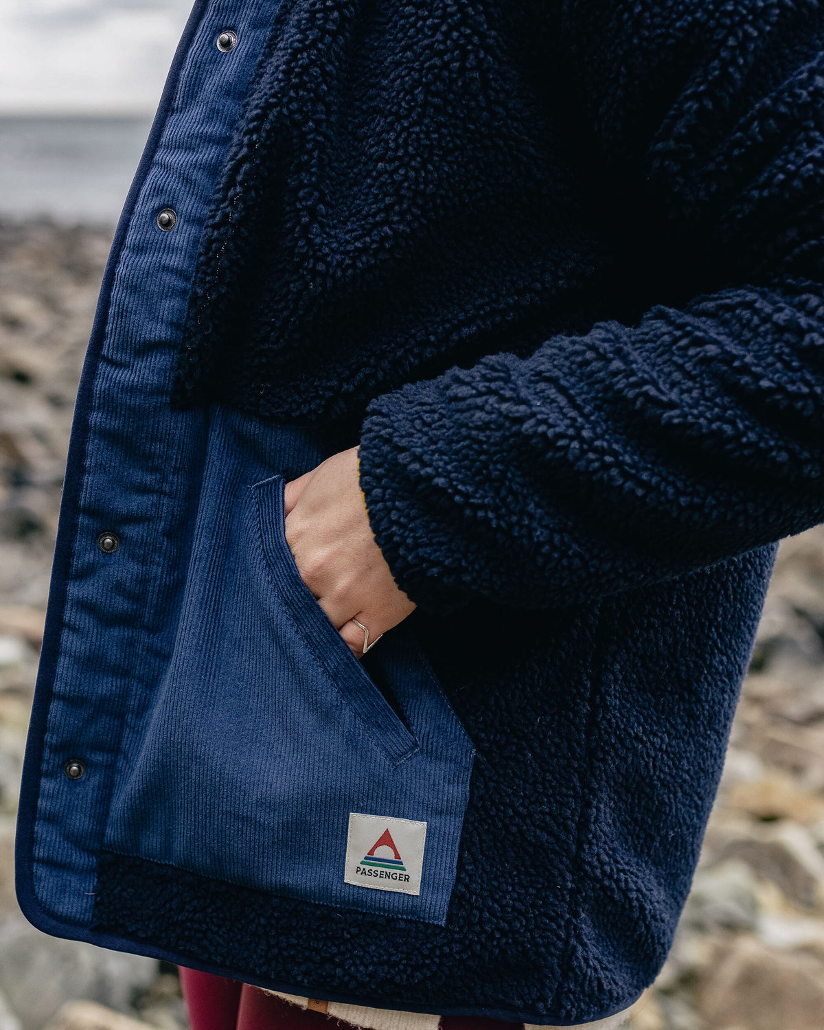 Clover Sherpa Fleece - Deep Navy - Lifestyle
