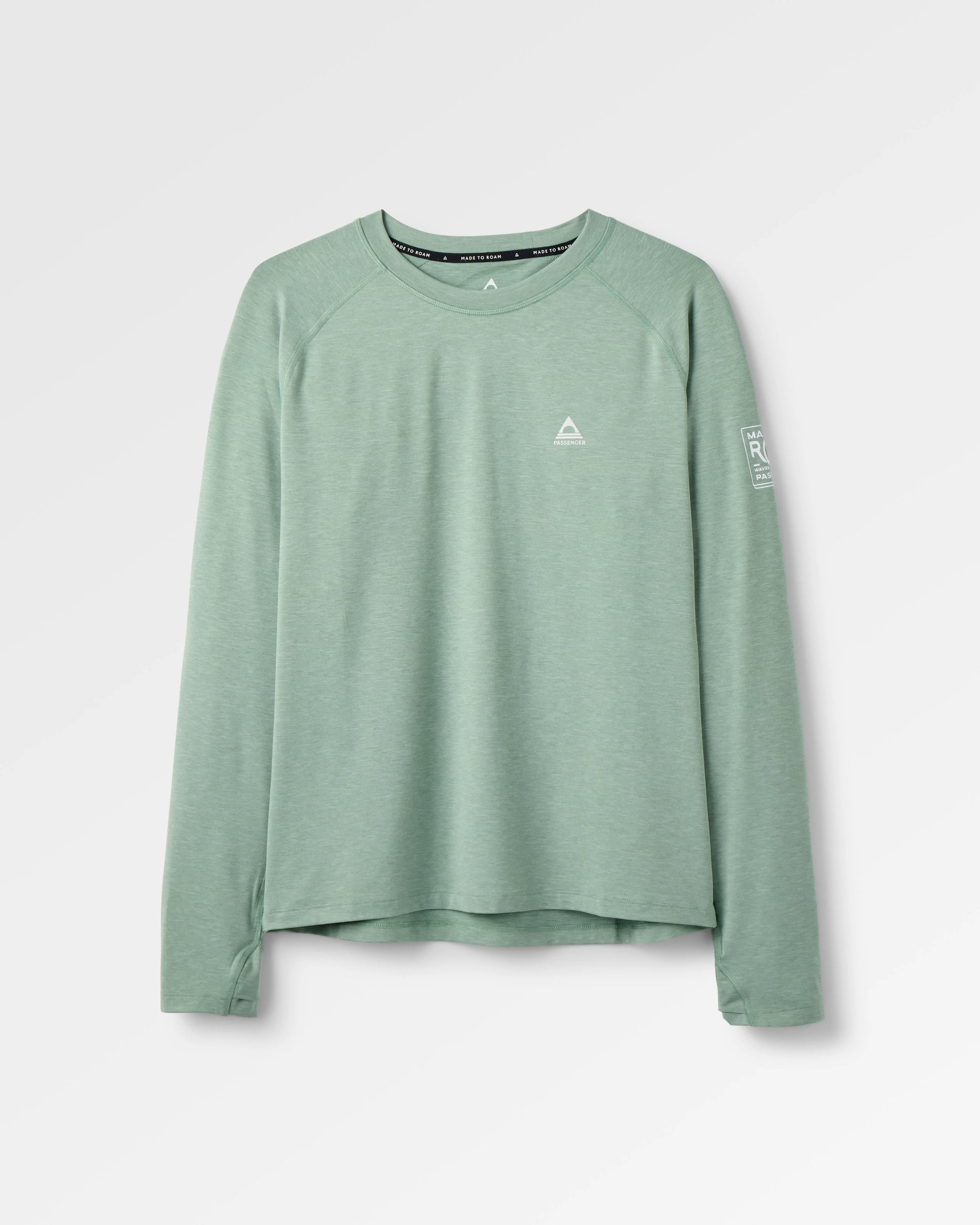 Light Ray Lightweight UPF50 LS T-Shirt - Pistachio Marl - Flatlay