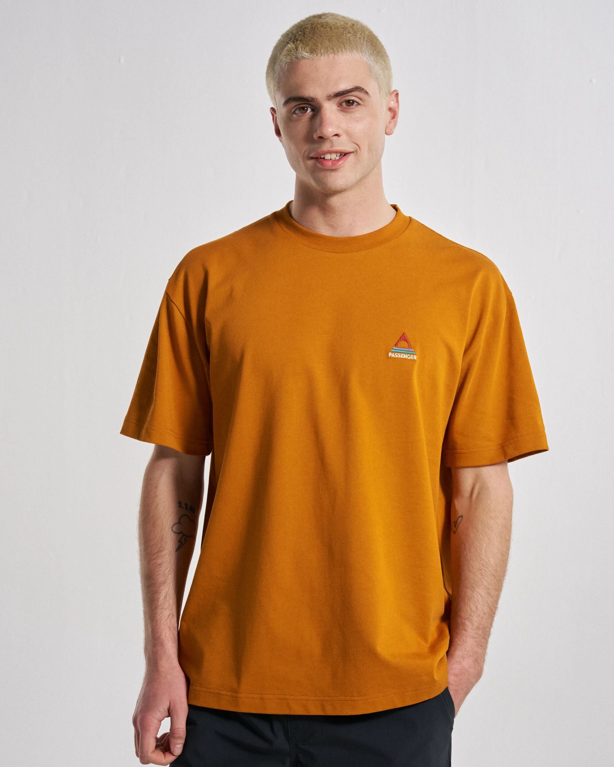 Vita Organic Relaxed Fit T-Shirt - Retro Orange - Studio Model