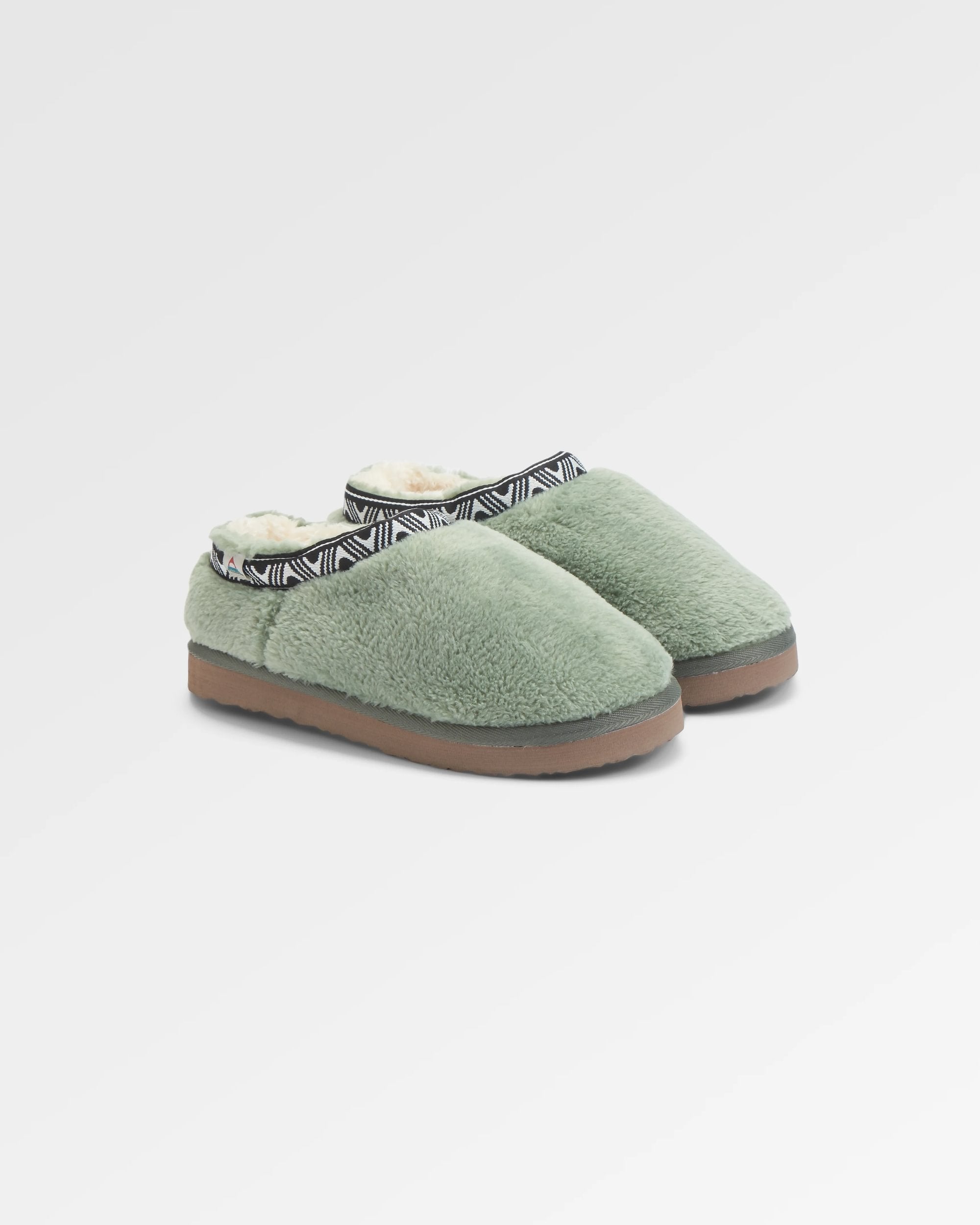 Ember Sherpa Fleece Slipper - Pistachio - Flatlay