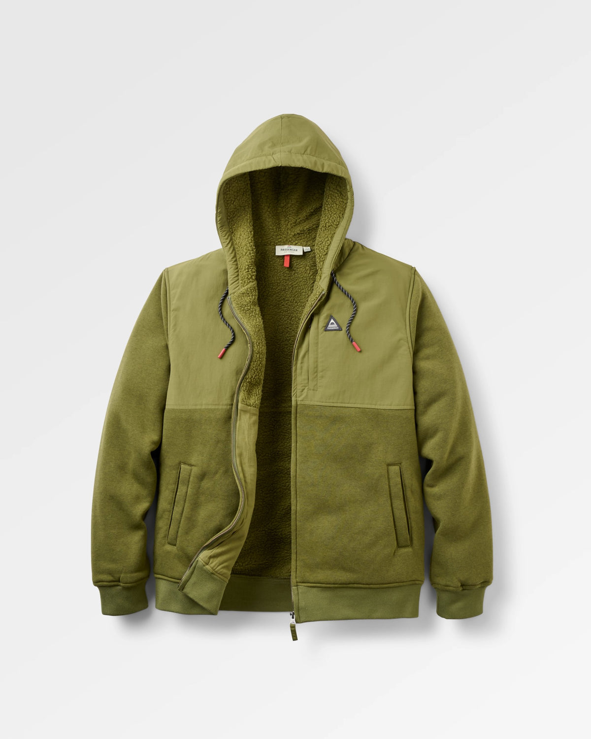 Tidal Full Zip Fleece Lined Hoodie - Khaki - Flatlay