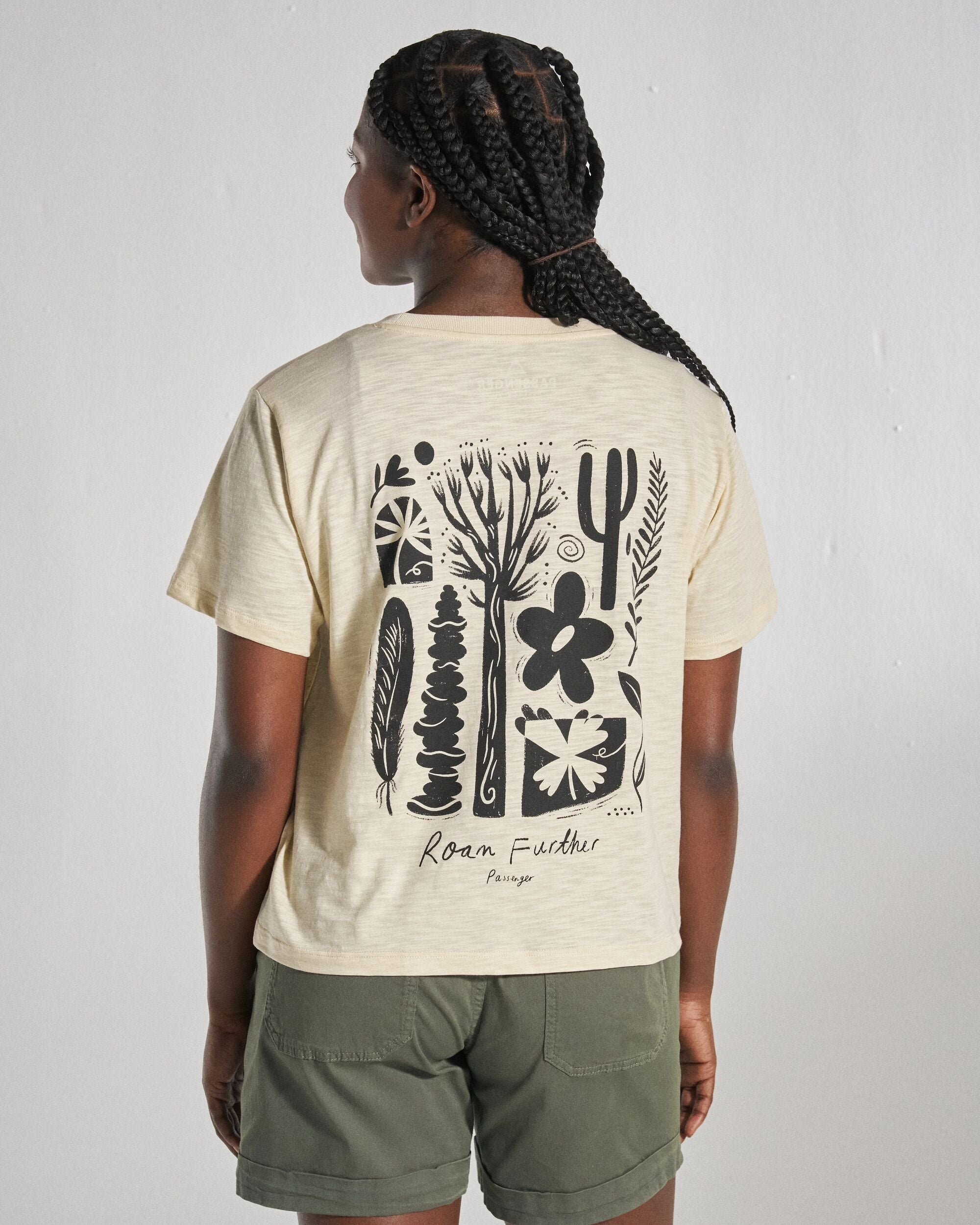 Women's Roam Further T-Shirt - Birch - Studio Model