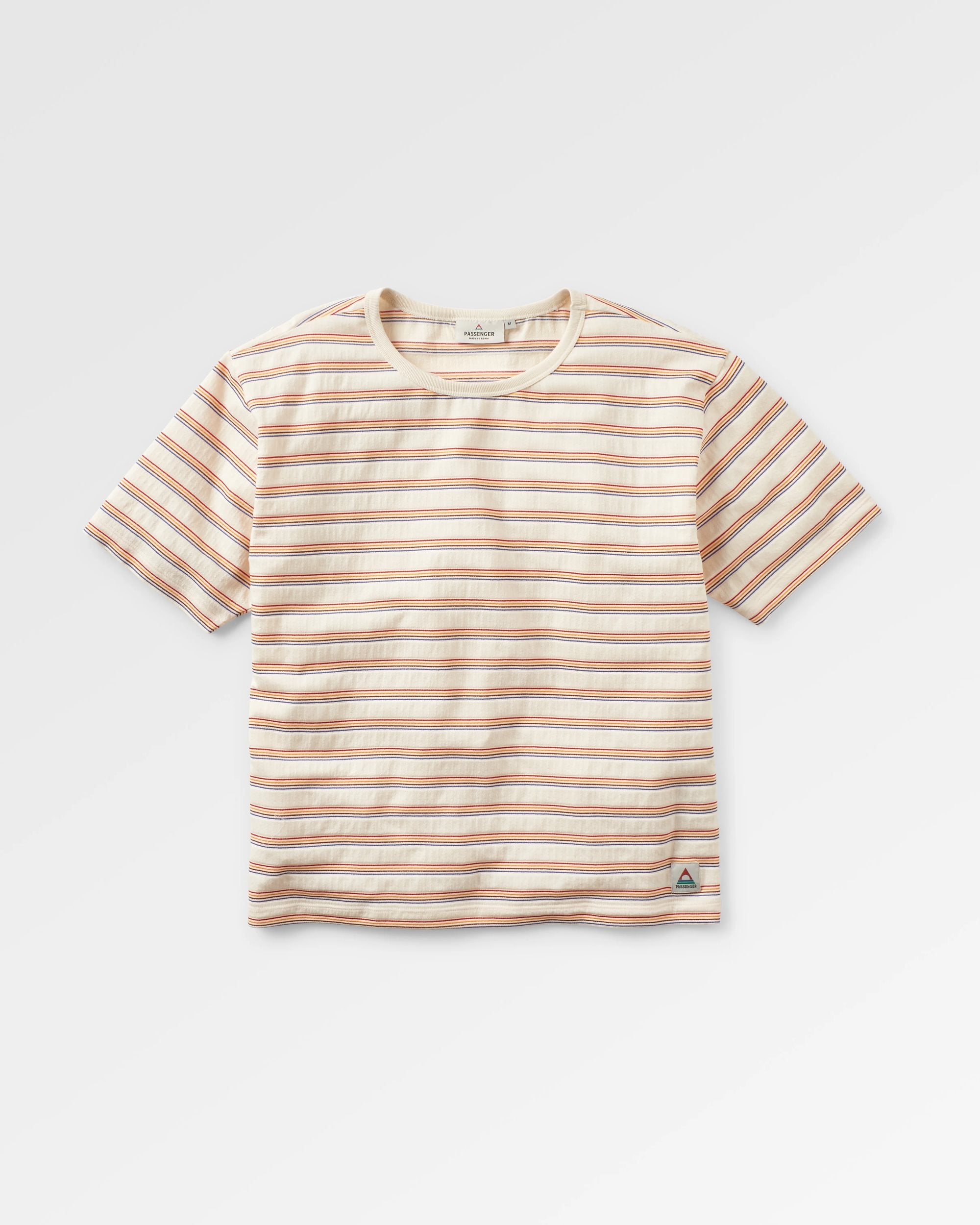 Retro Vibes Organic Cotton T-Shirt - Retro Stripe - Flatlay