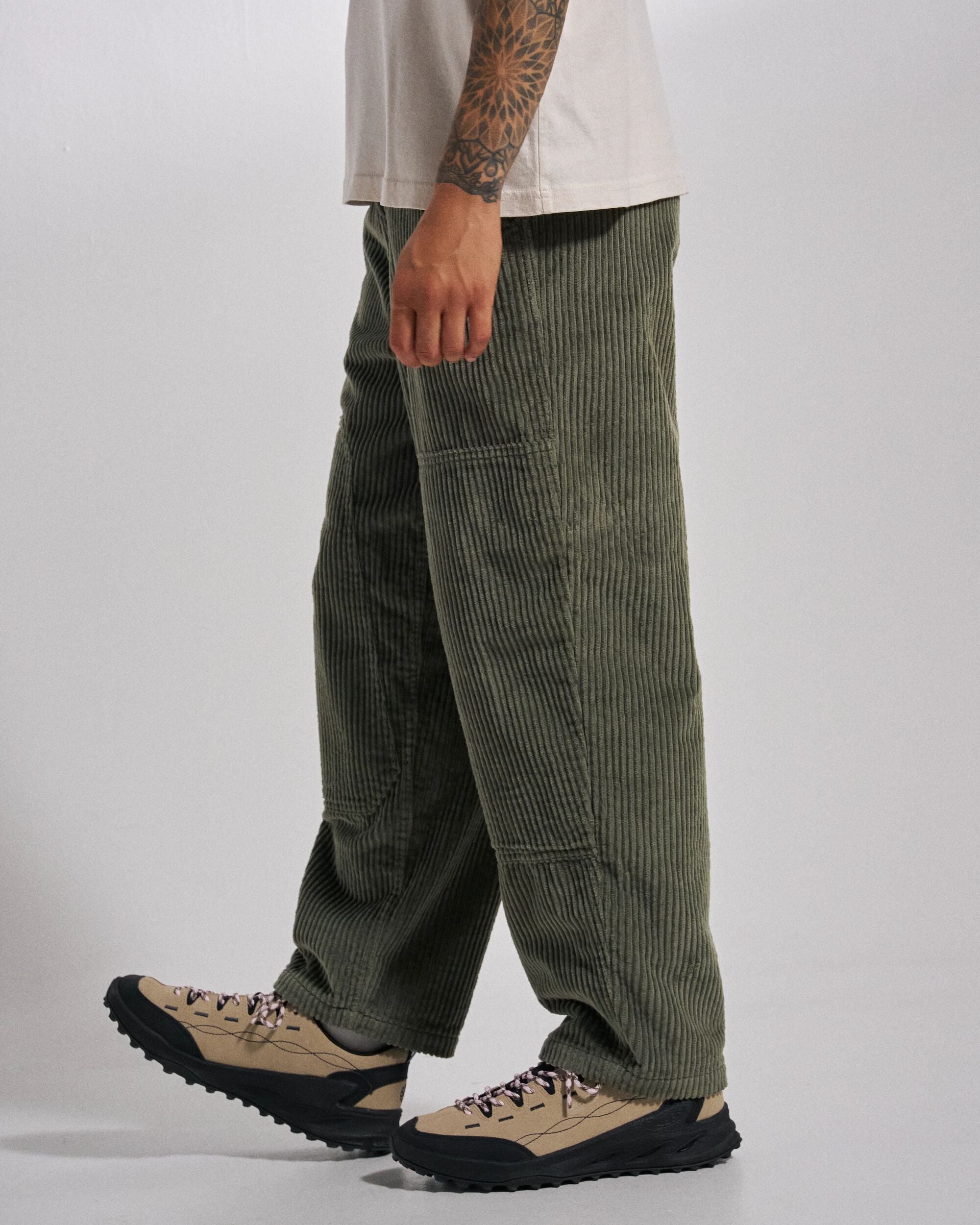 Bracken Lined Trousers - Dusty Olive - Studio Model