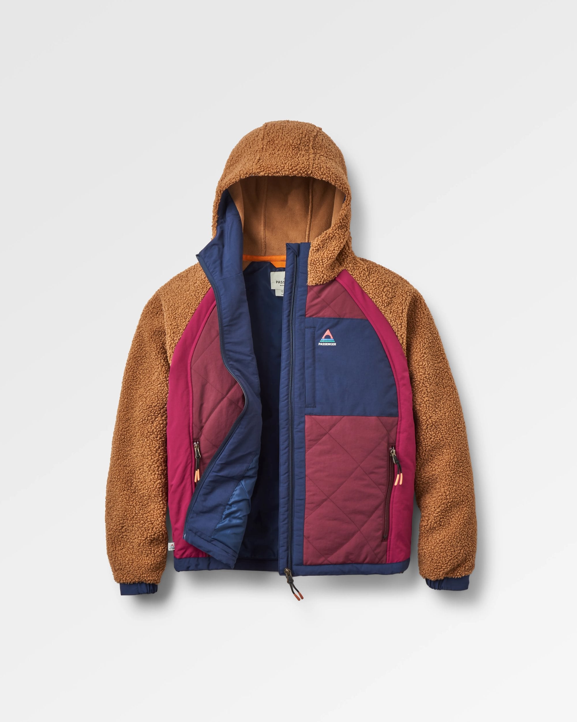 Lara Quilted Jacket - Toffee/Fig - Flatlay