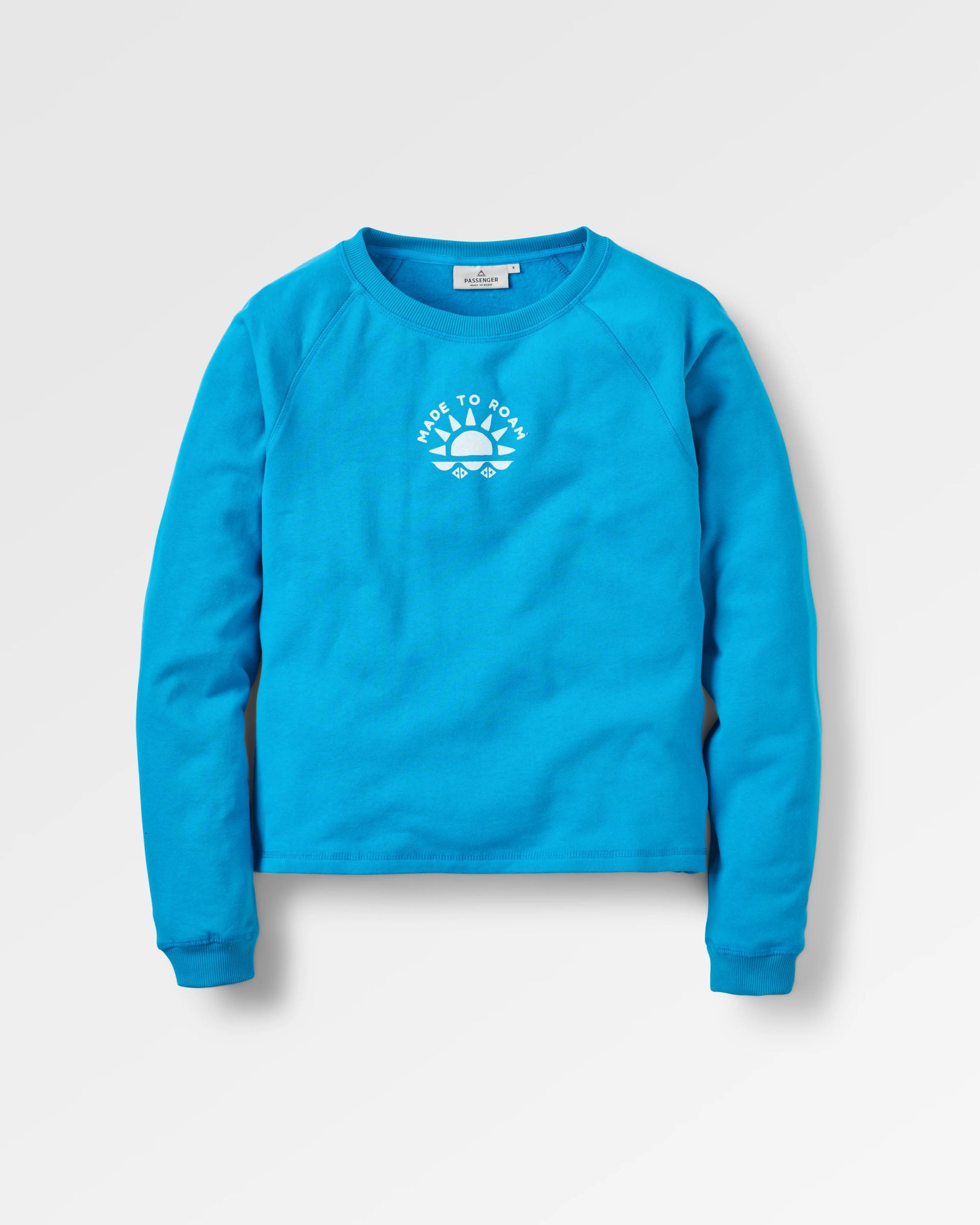 Sunburst Recycled Cotton Sweatshirt - Blue Pool - Flatlay