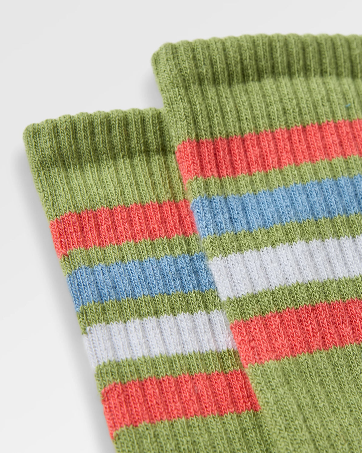 Organic Midweight Crew Socks - Pistachio - Flatlay