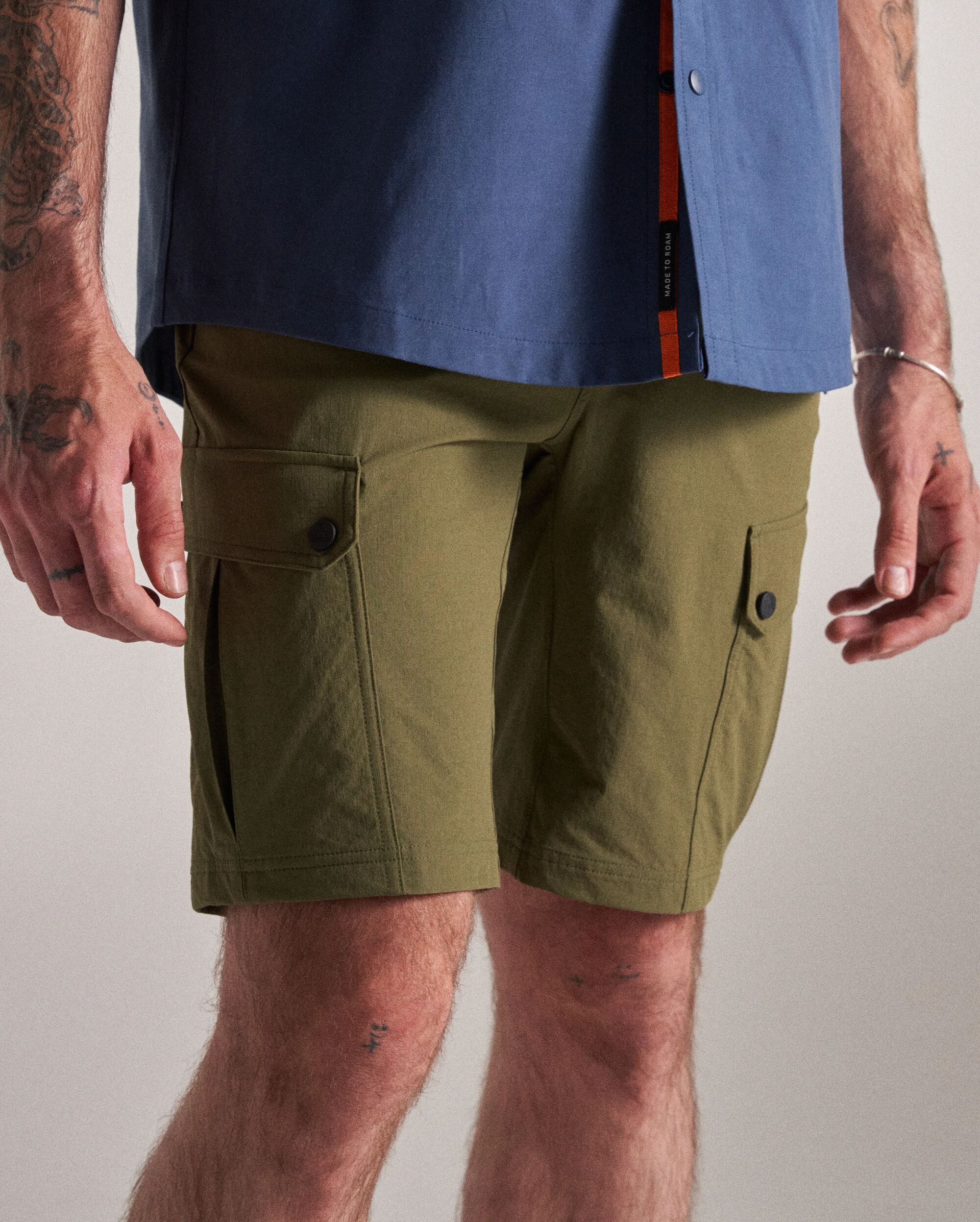 Stride Recycled Active Trail Short - Khaki - Studio Model