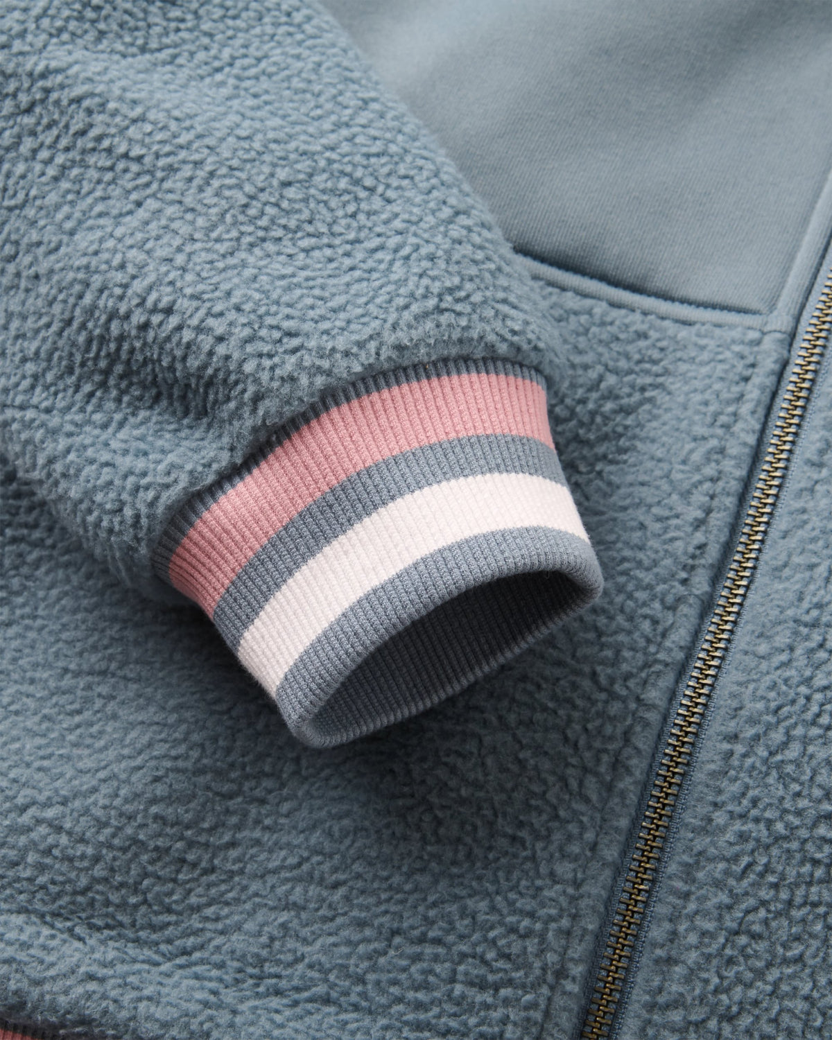 Campout Full Zip Fleece Hoodie - Stormy Blue - Flatlay