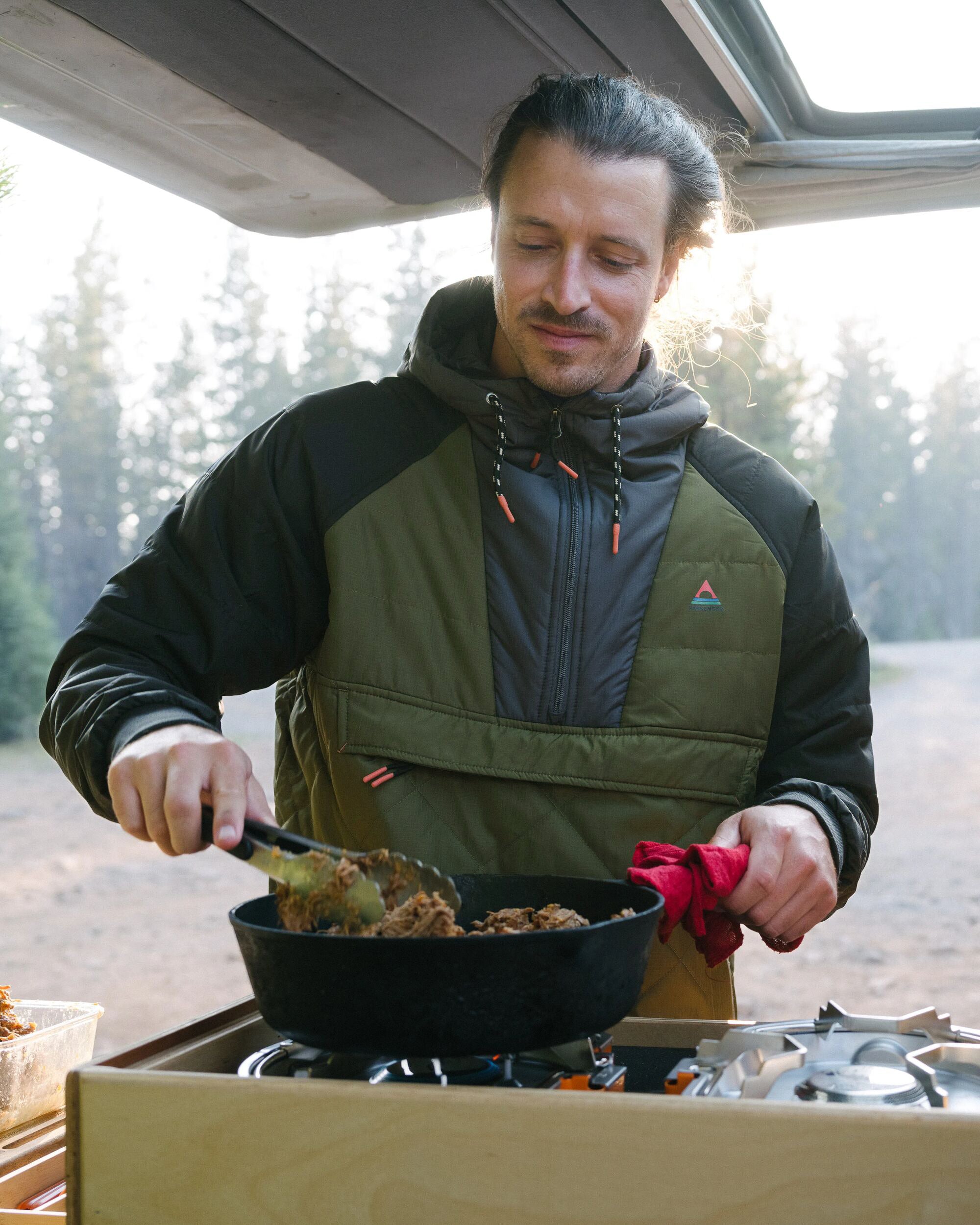 Veste Isolante Recyclée à Fermeture Éclair 1/2 Oceanic Noir/Kaki