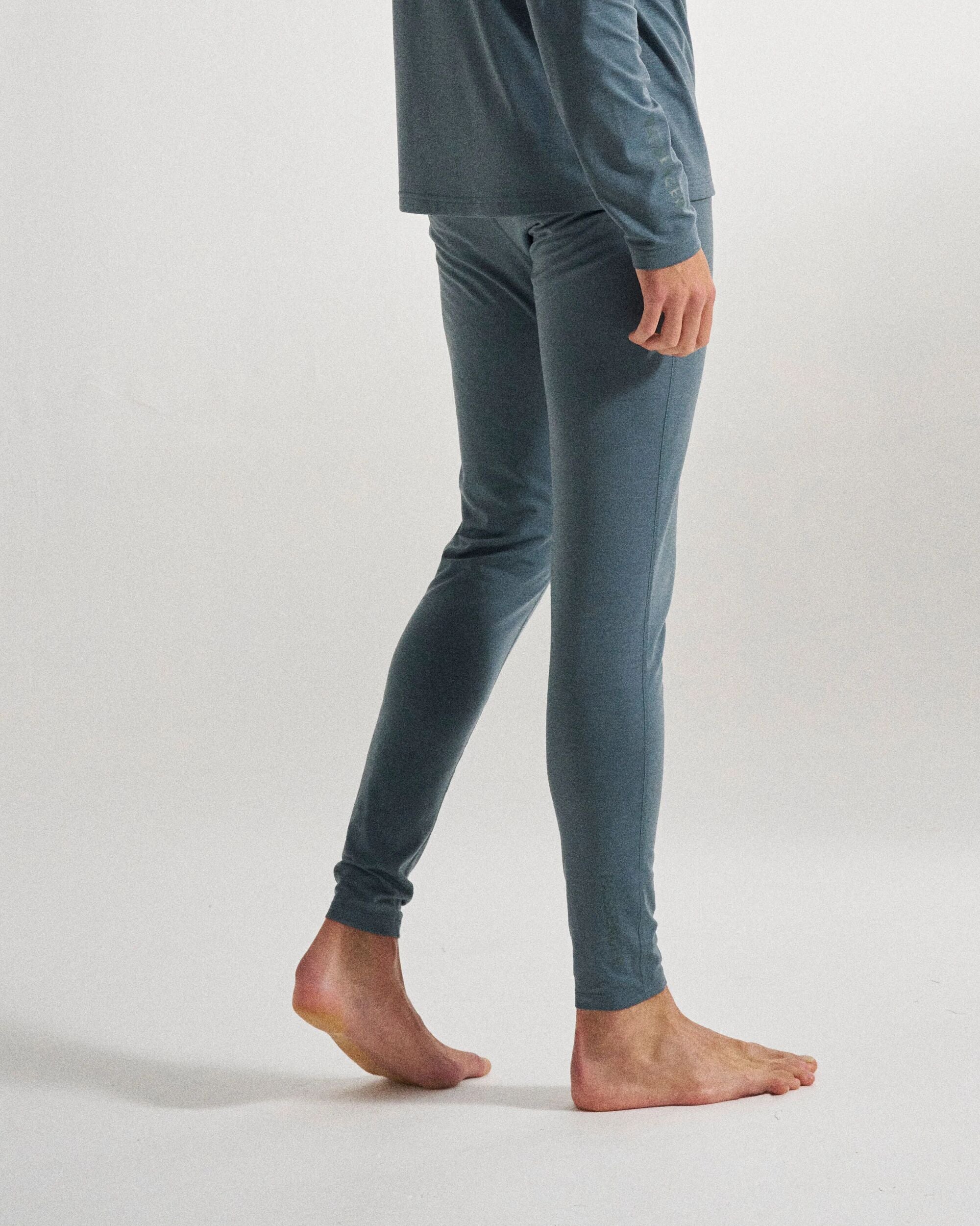 Snowscape Men's Merino Base Layer Bottom - Storm Grey - Studio Model