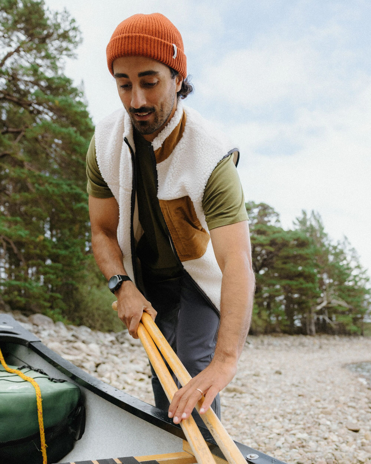 Trekker Deep Pile Sherpa Vest - Warm Ivory - Lifestyle