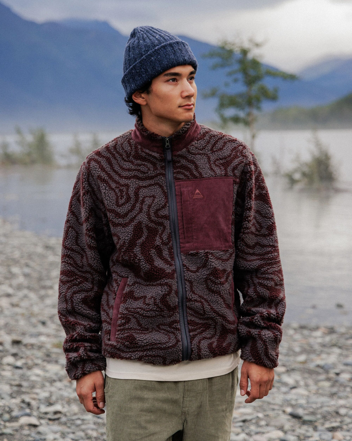 Trekker Deep-Pile Sherpa Fleece - Strata Swirl Brambleberry - Lifestyle