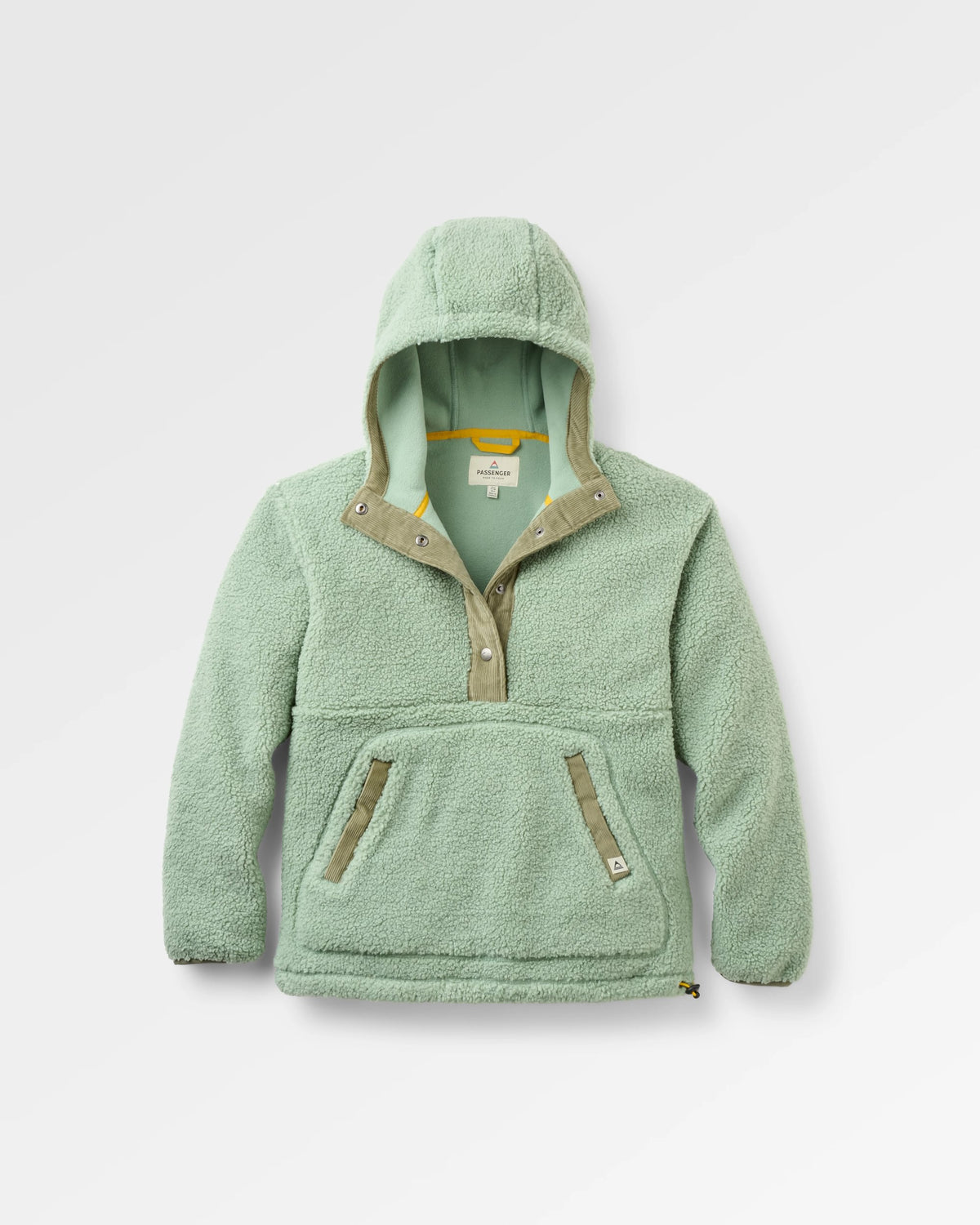 Clover Sherpa Fleece Hooded Pullover - Pistachio - Flatlay