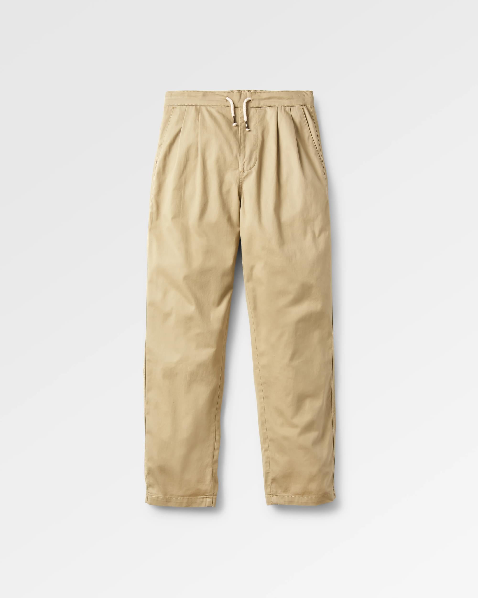 Compass Elasticated Waist Trouser - Biscuit - Flatlay