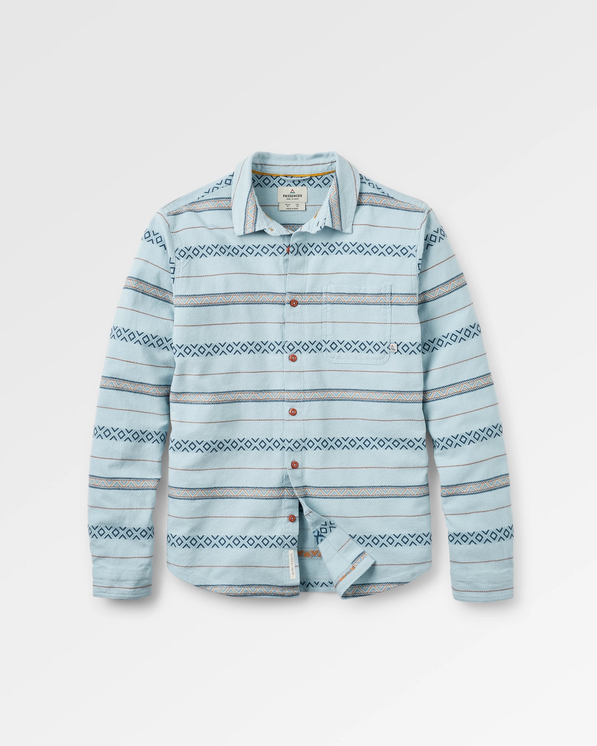 Voyage Jacquard Shirt - Ice Blue Jacquard - Flatlay