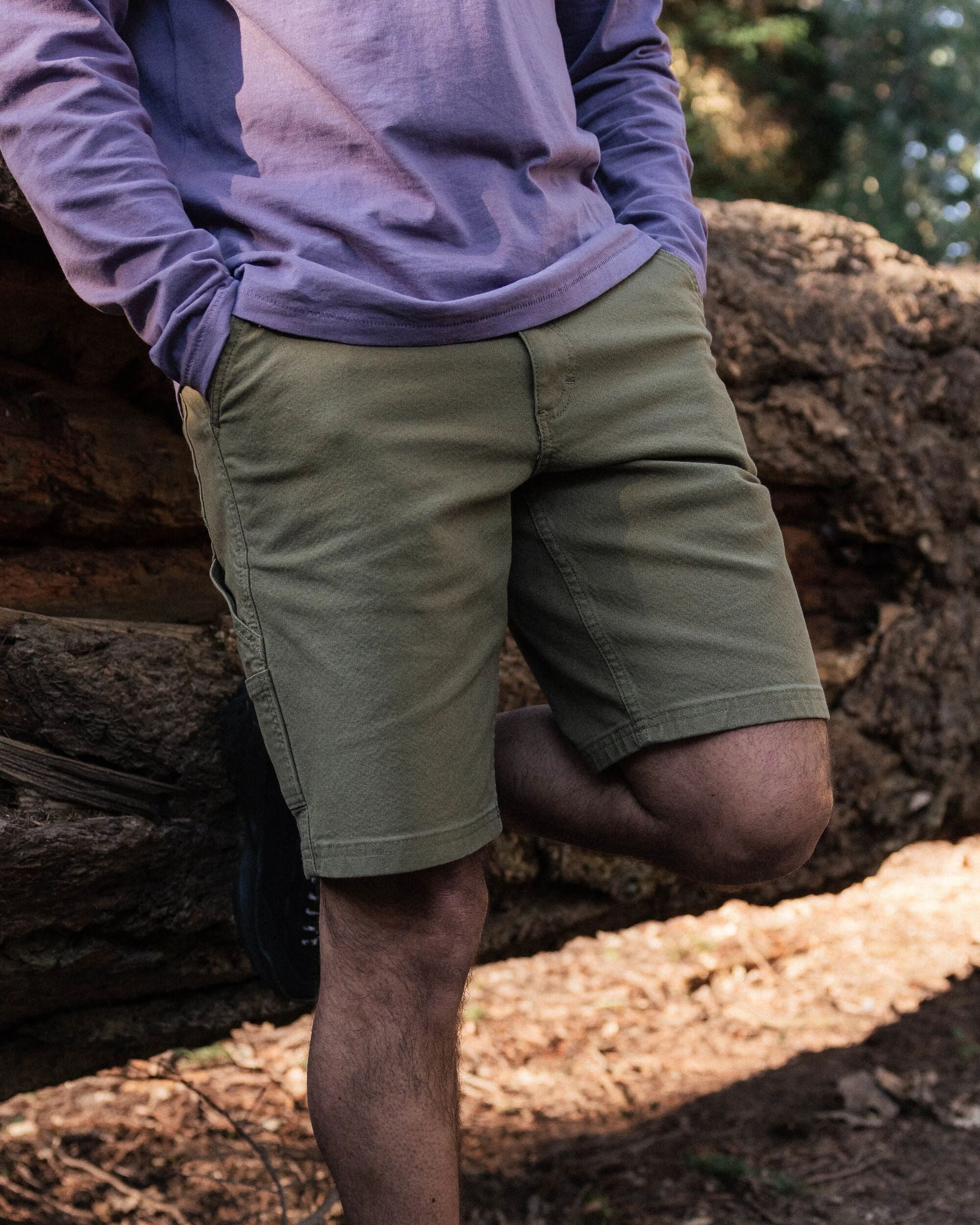 Vantage Organic Cotton Canvas Short - Khaki - Lifestyle