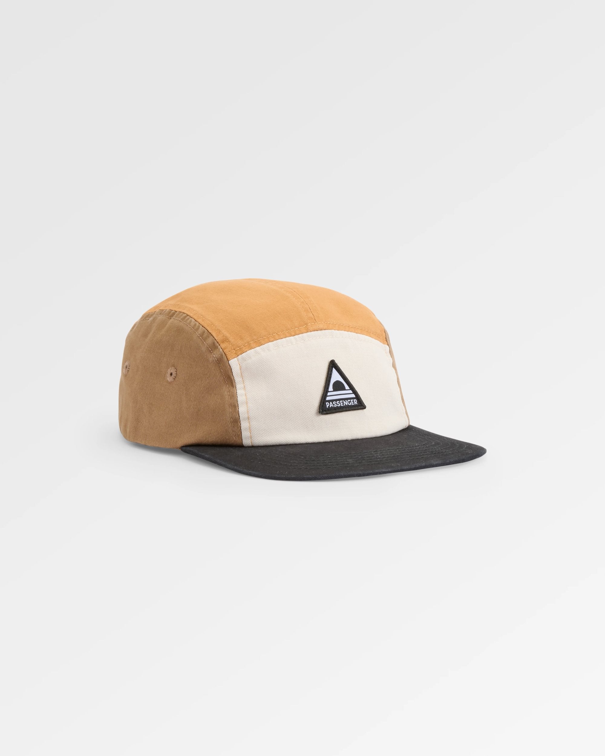 Fixie Recycled 5 Panel Cap - Spruce Yellow/Toffee - Flatlay