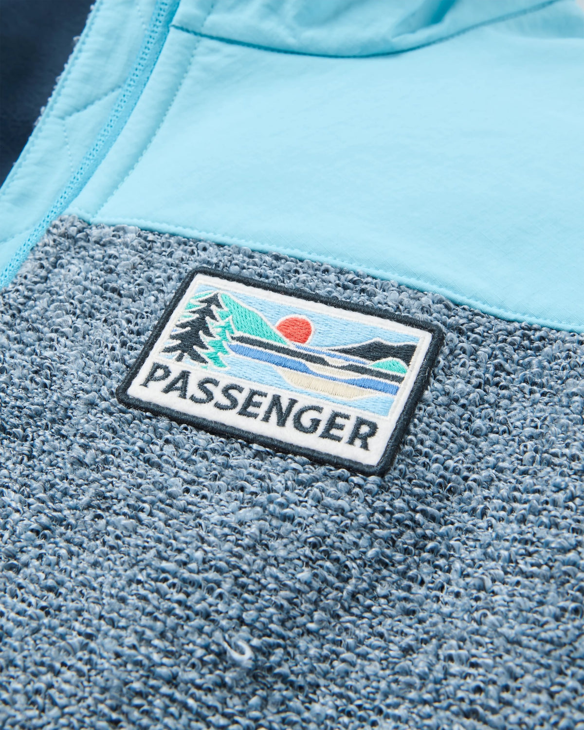 Warming Full Zip Windproof Fleece - Stormy Blue/Retro Blue - Flatlay