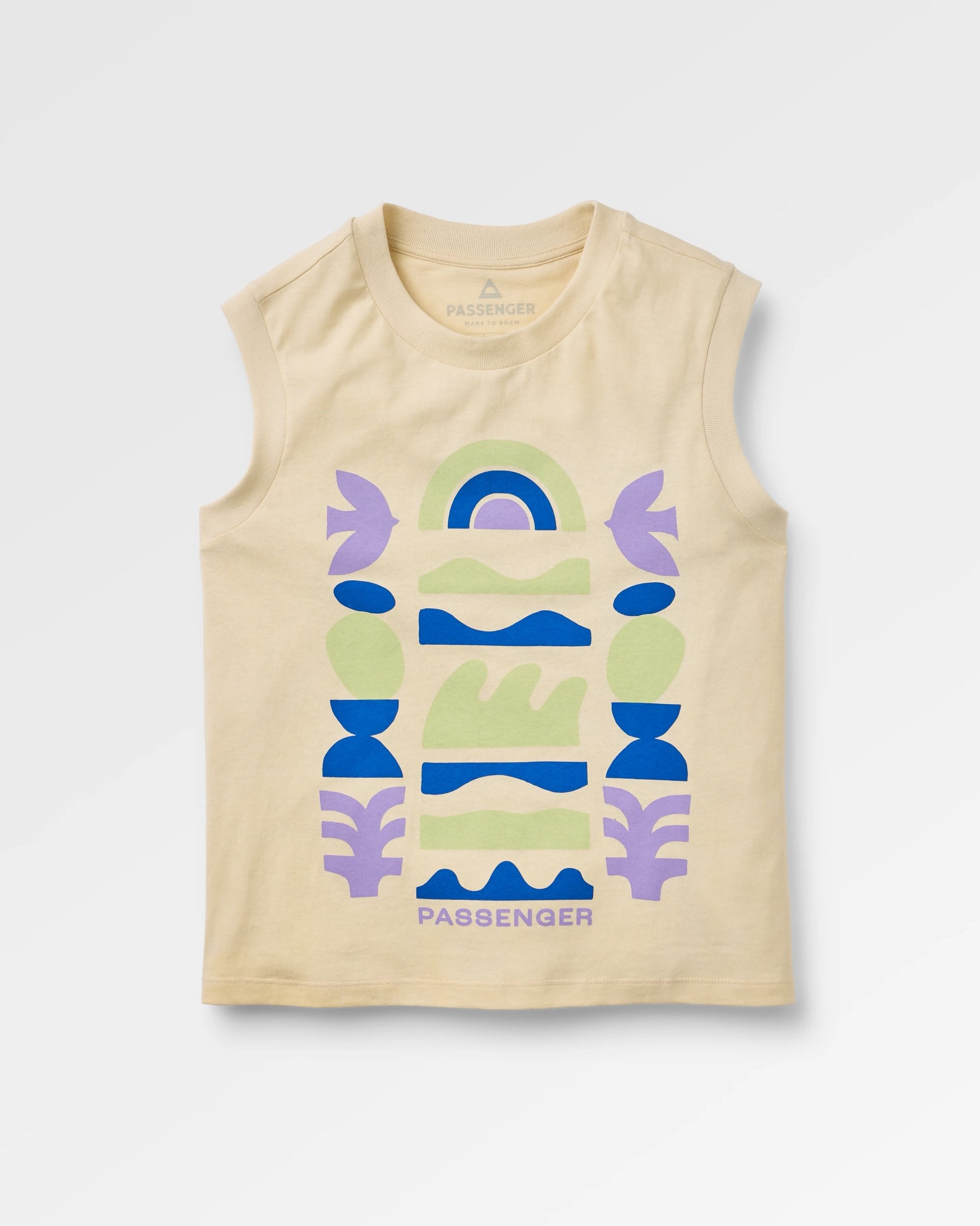 Papercut Recycled Cotton Vest - Birch - Flatlay