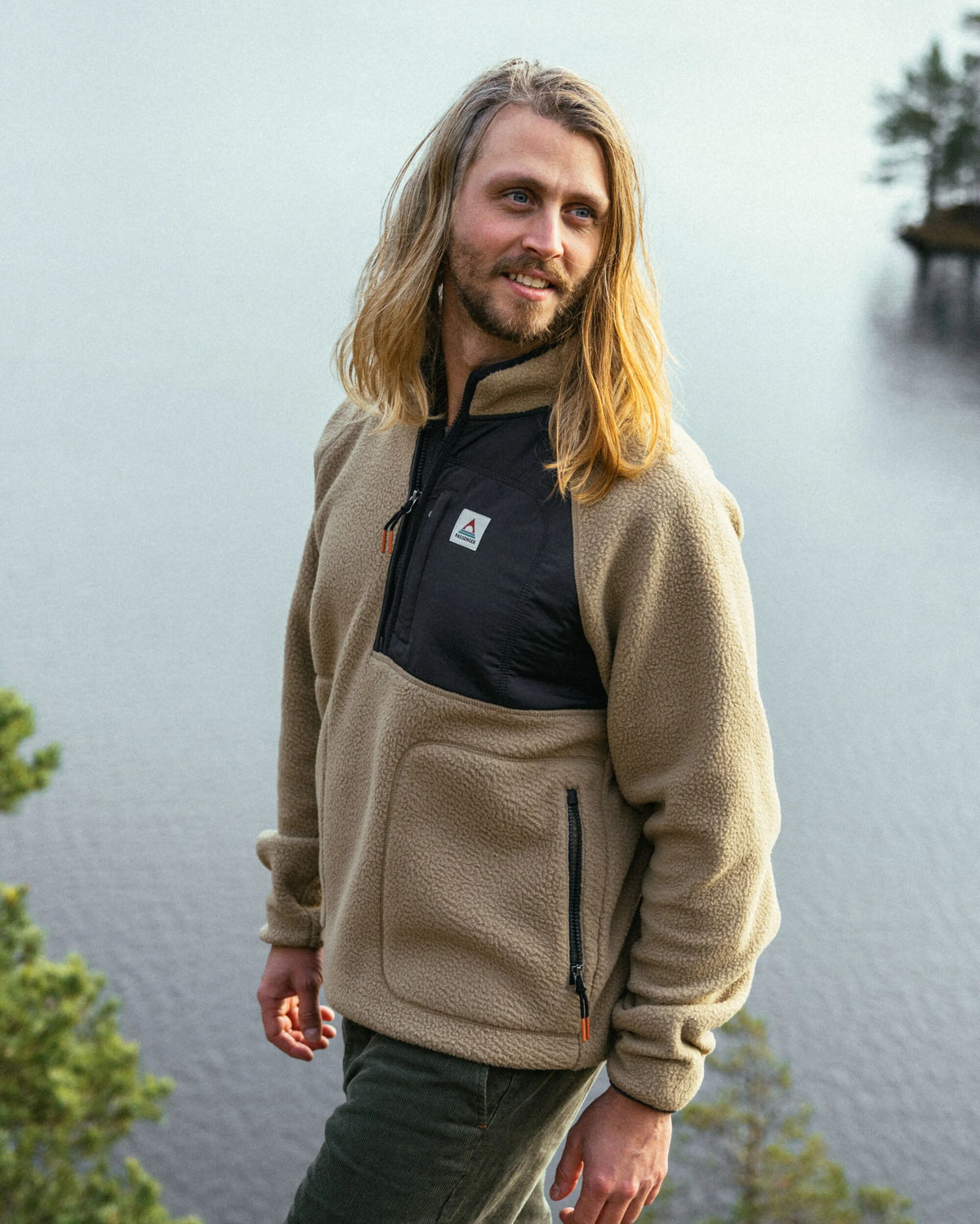 Offgrid 1/2 Zip Sherpa Fleece - Biscuit - Lifestyle