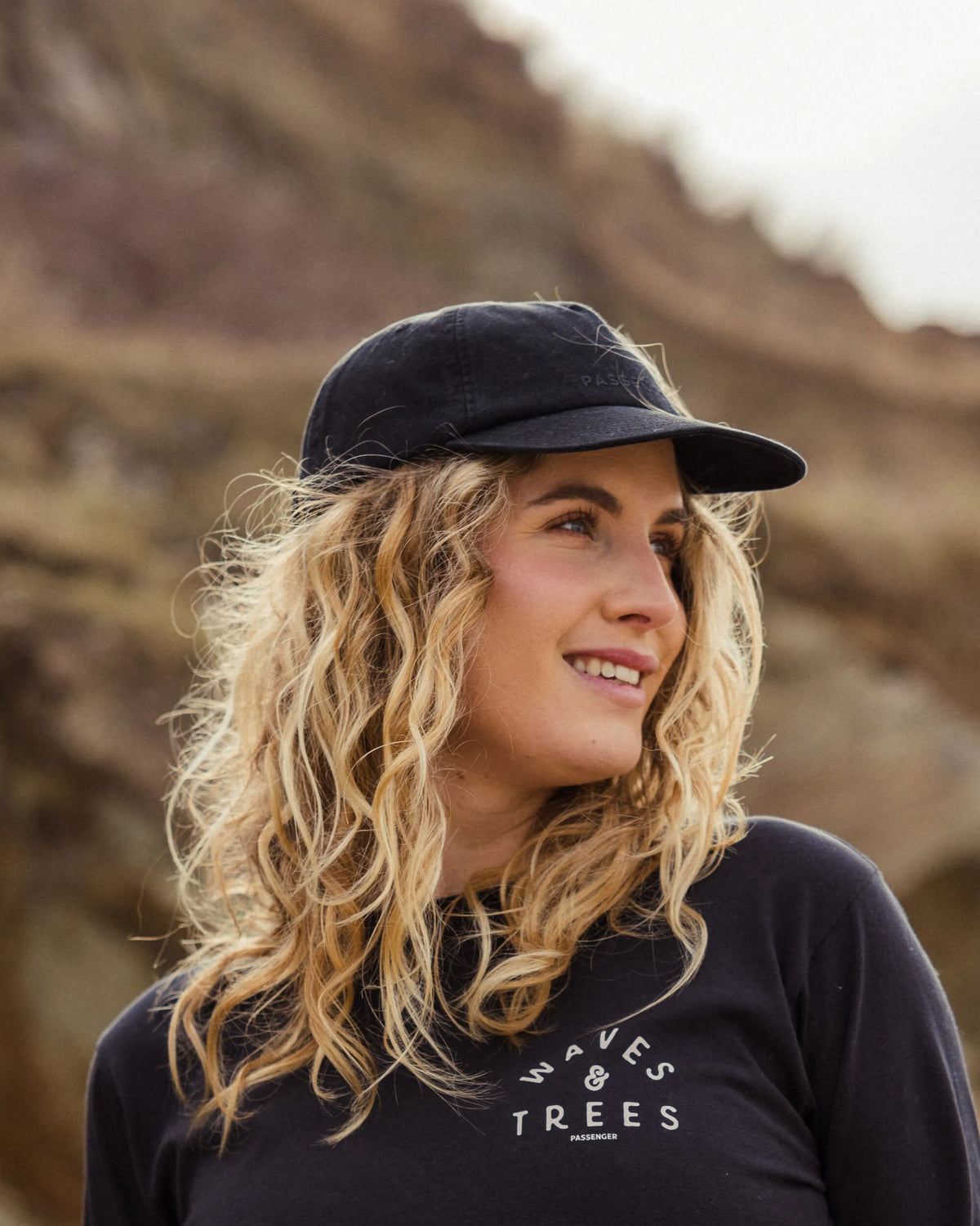 Byron Recycled Cap - Faded Black - Lifestyle - Female