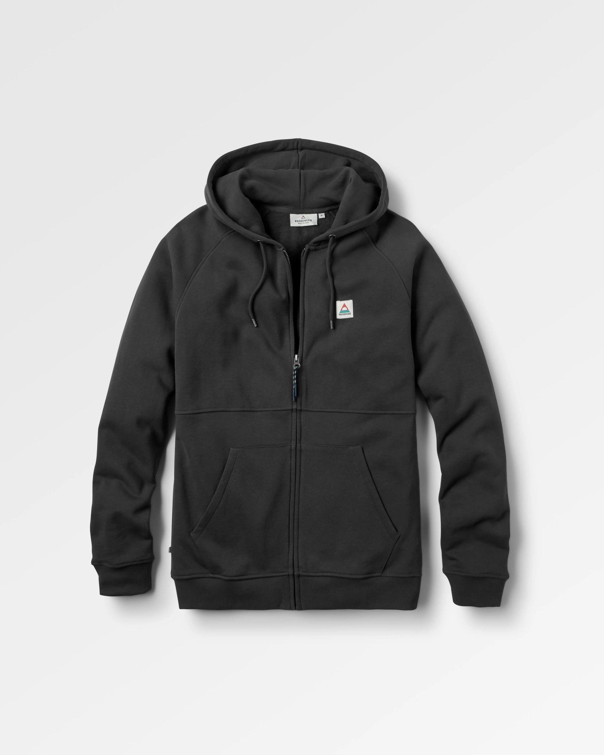 Heritage Full Zip Recycled Cotton Hoodie - Black - Flatlay