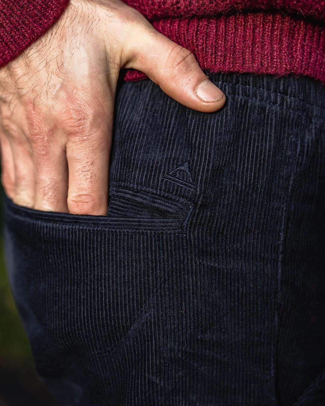 Adventurer Cord Trouser - Deep Navy - Lifestyle