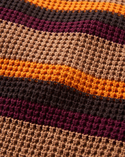 Reflection Stripey Jumper - Toffee Brown Multi Stripe - Flatlay