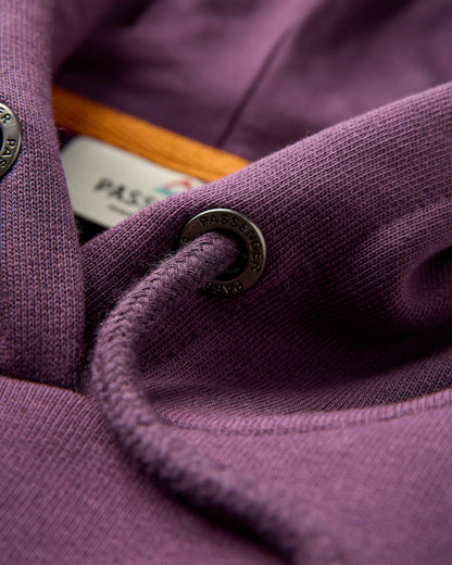 Yuca Organic Cotton Hoodie - Deep Plum - Flatlay