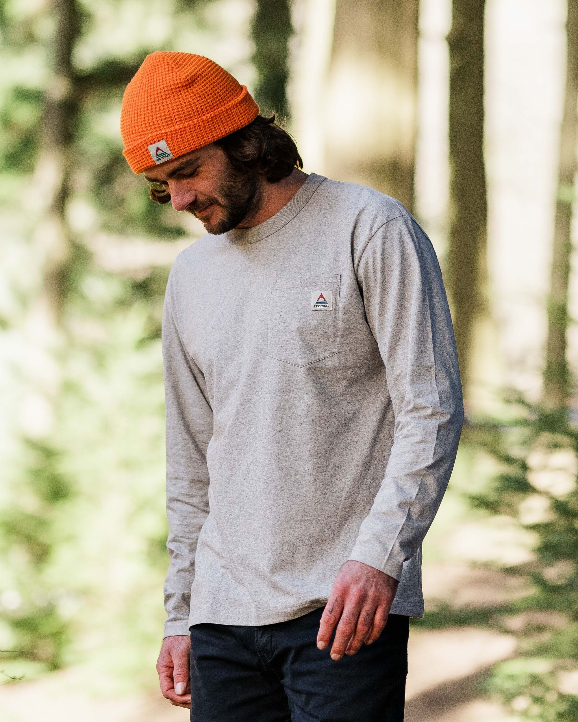 Heritage Recycled Relaxed Fit LS T-Shirt - Grey Marl - Lifestyle