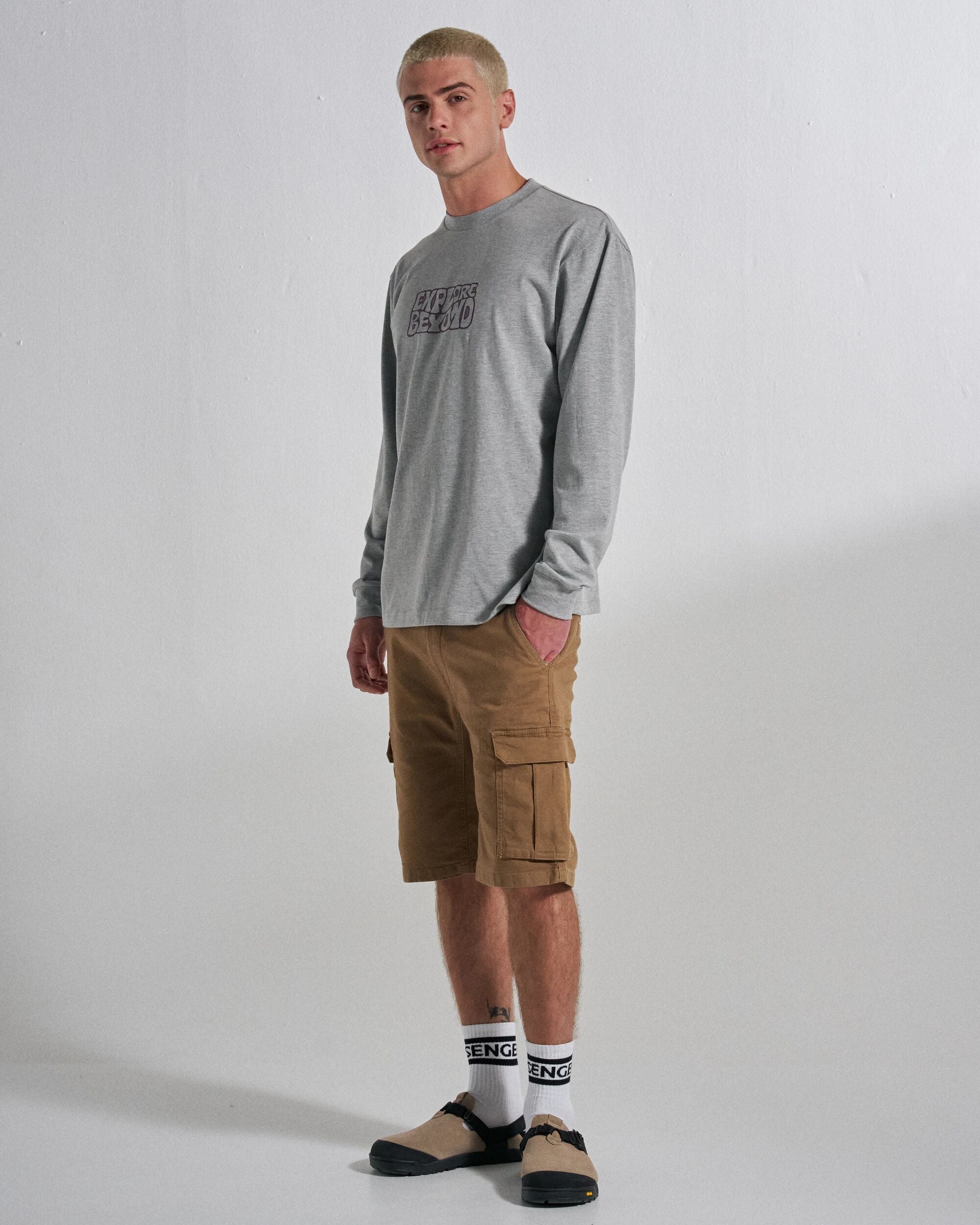 Lakeside Cargo Cotton Short - Caramel - Studio Model