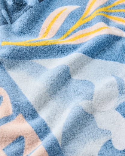 Tideline Organic Cotton Beach Towel - Faded Denim - Flatlay