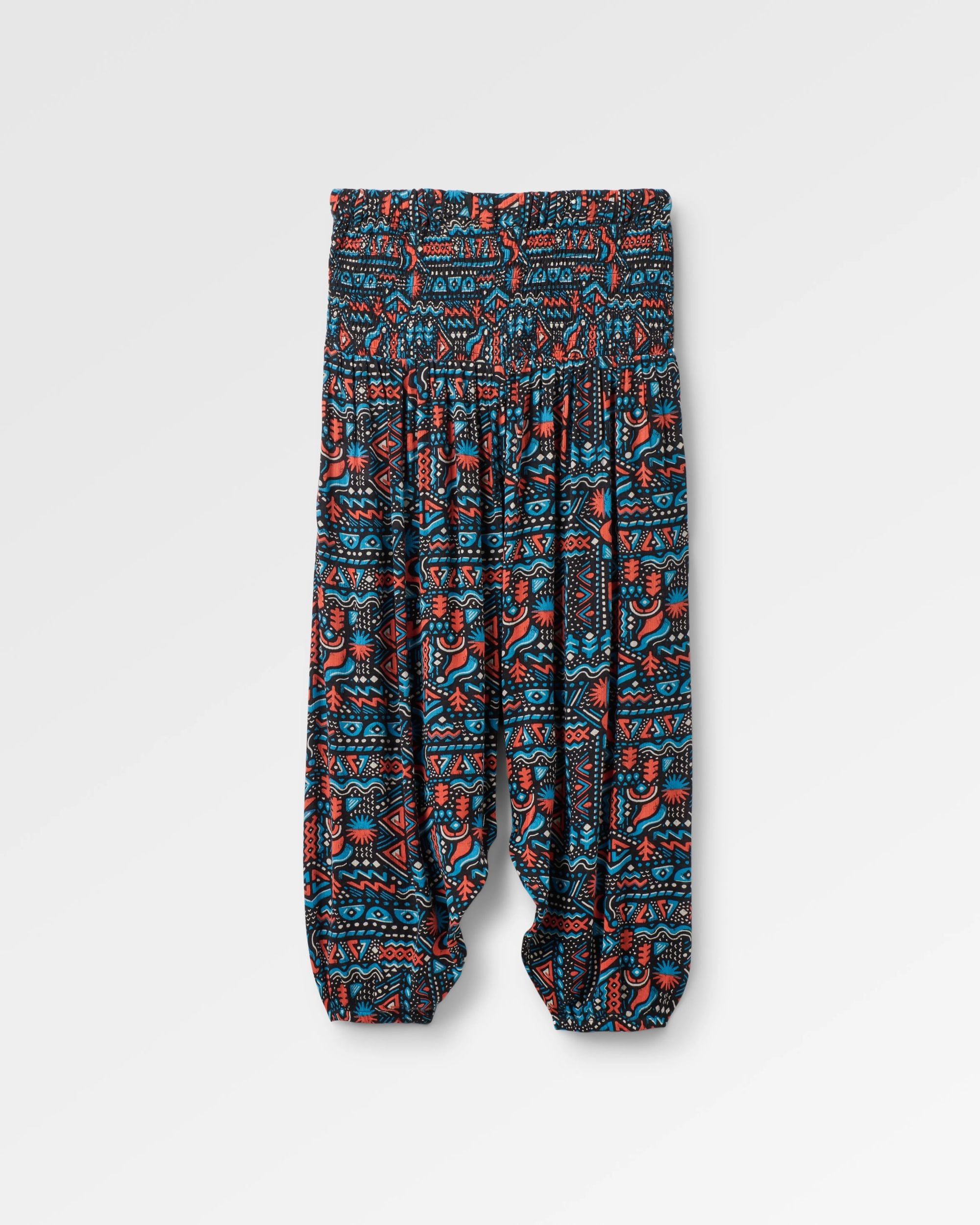 Daylily Loose Trouser - Elemental Geo Black - Flatlay