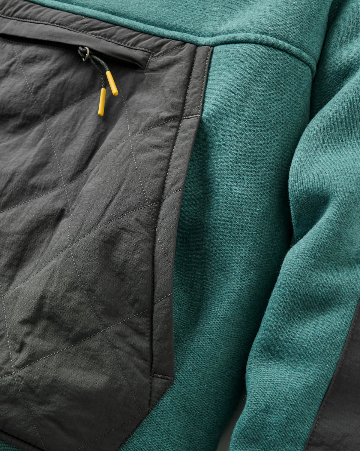 Tidal Fleece Lined Hoodie - Faded Black/Deep Ocean - Flatlay